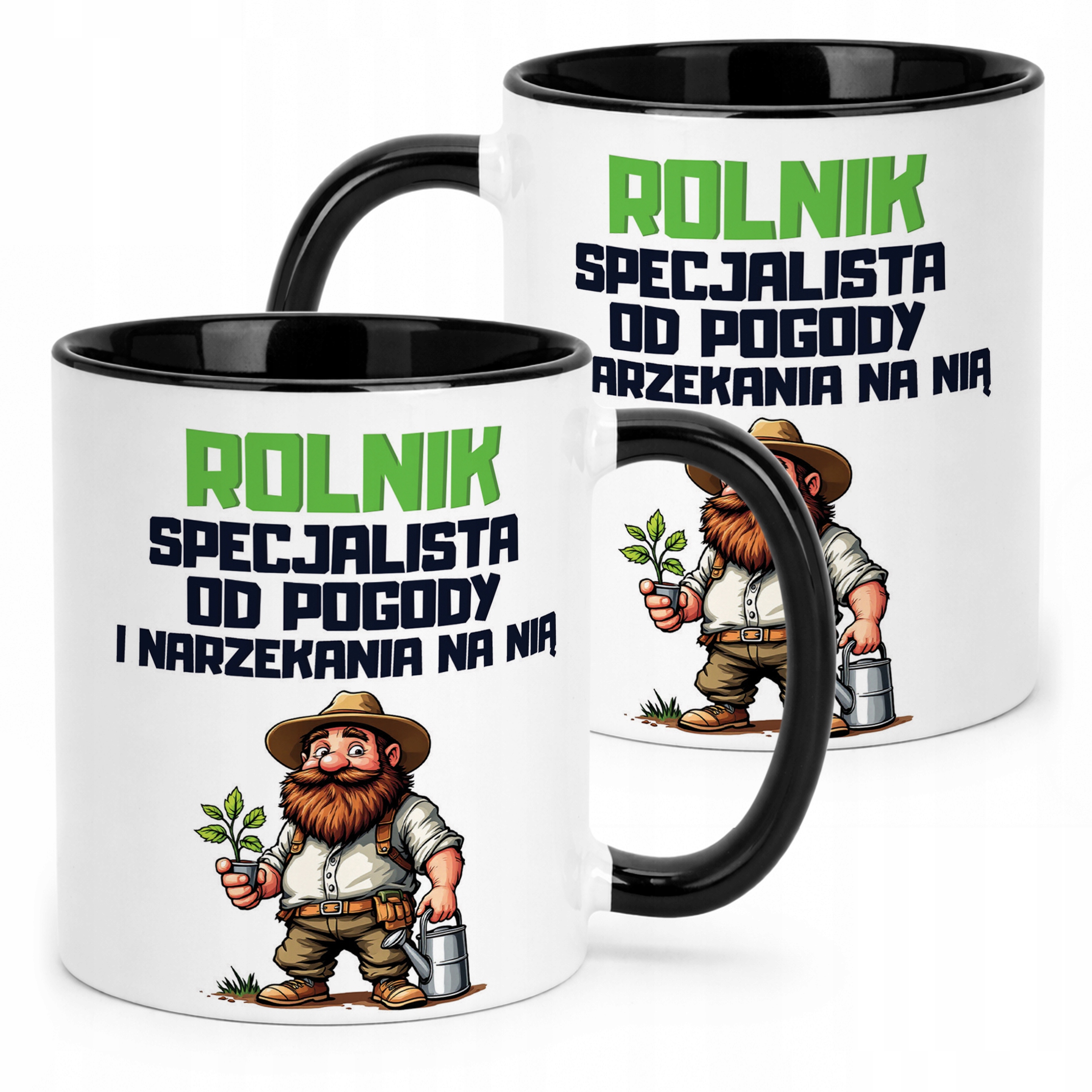 Kubek Czarny Rolnik Dla Rolnika Traktor Zabawny Prezent Upominek