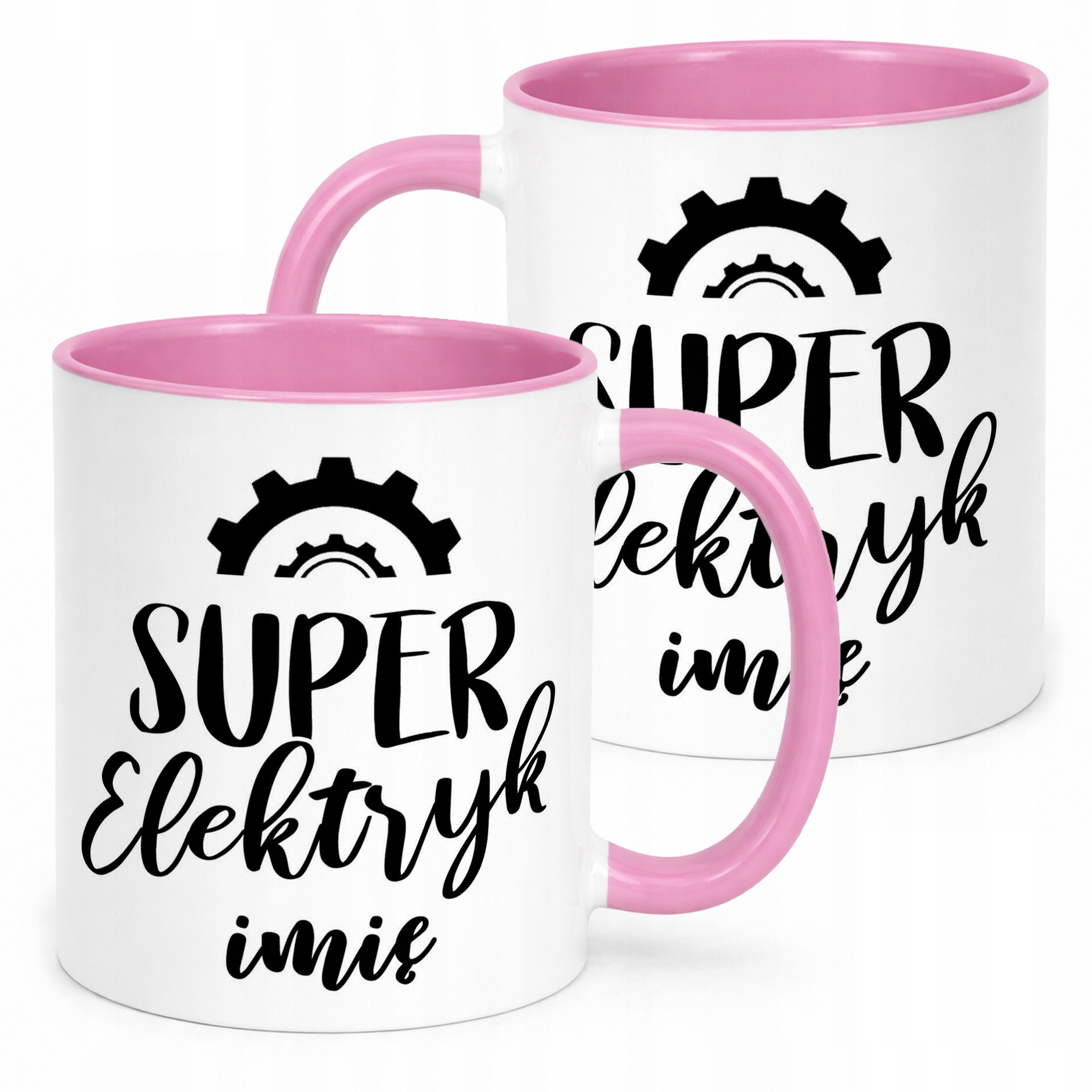 Kubek Różowy Personalizowany Super Elektryk Prezent Upominek