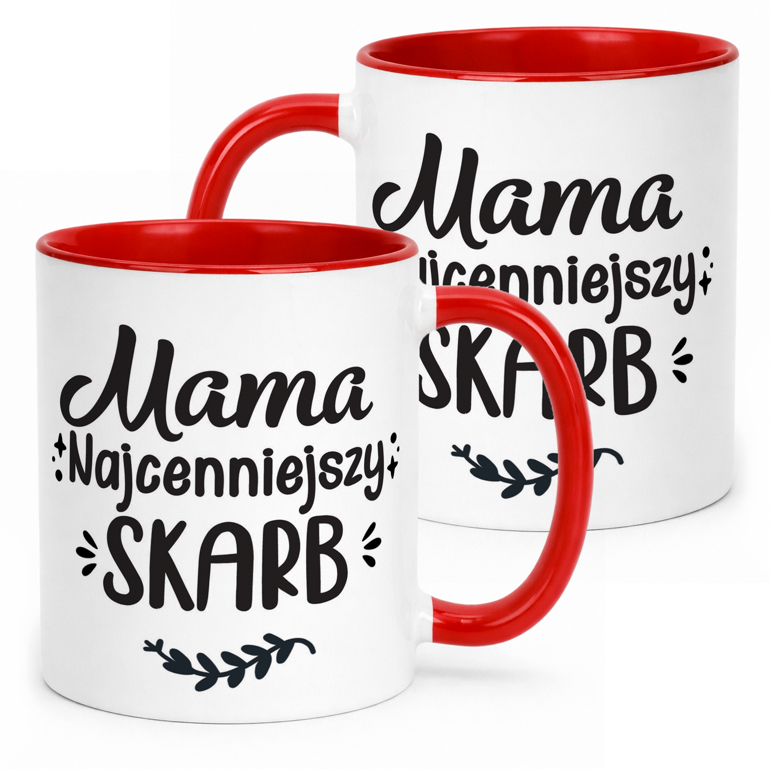 Kubek Czerwony Dzień Matki Dla Mamy Prezent Mama Najcenniejszy Skarb