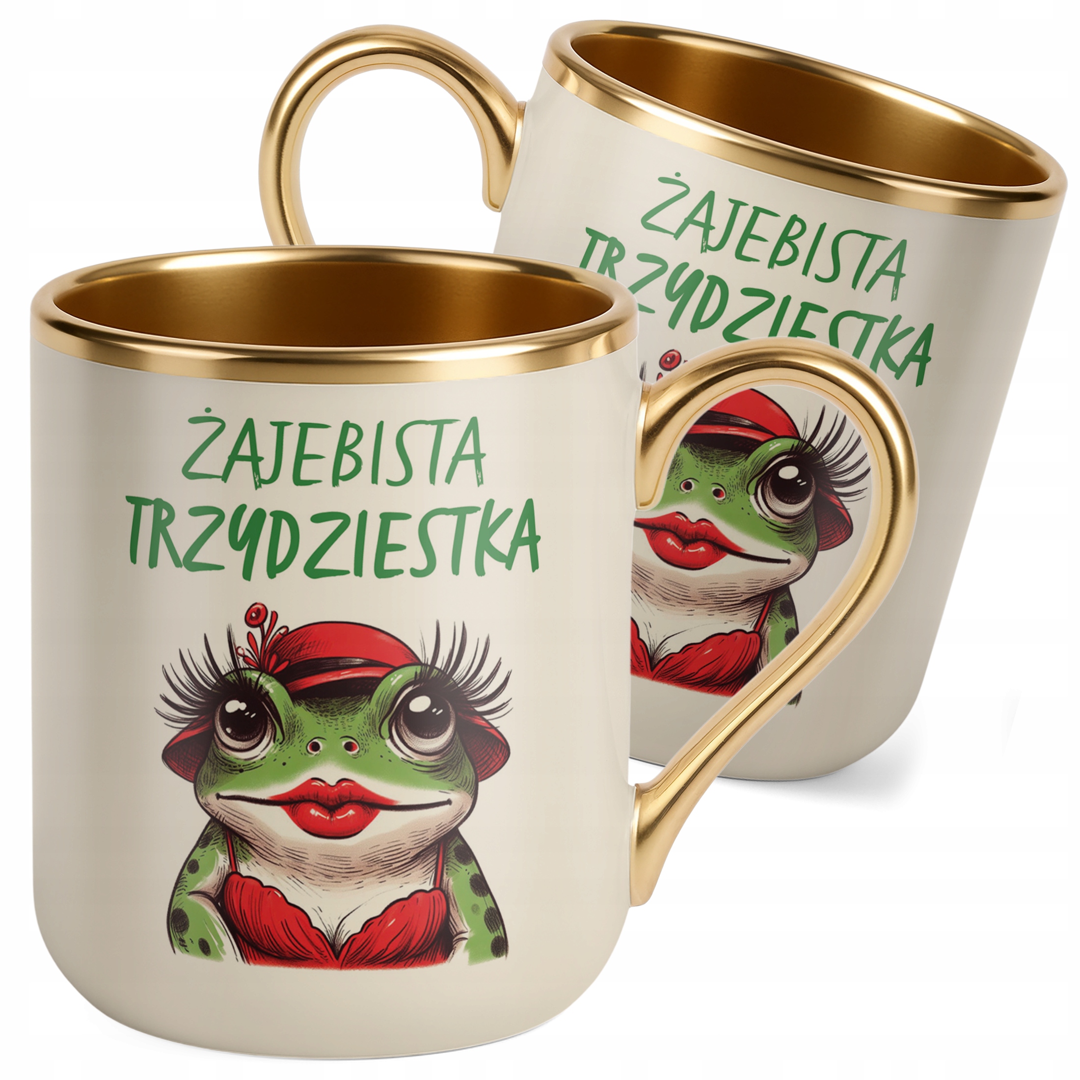 Kubek Premium Złoty Ecru Żajebista 30 Dla Kobiety Na Urodziny Prezent