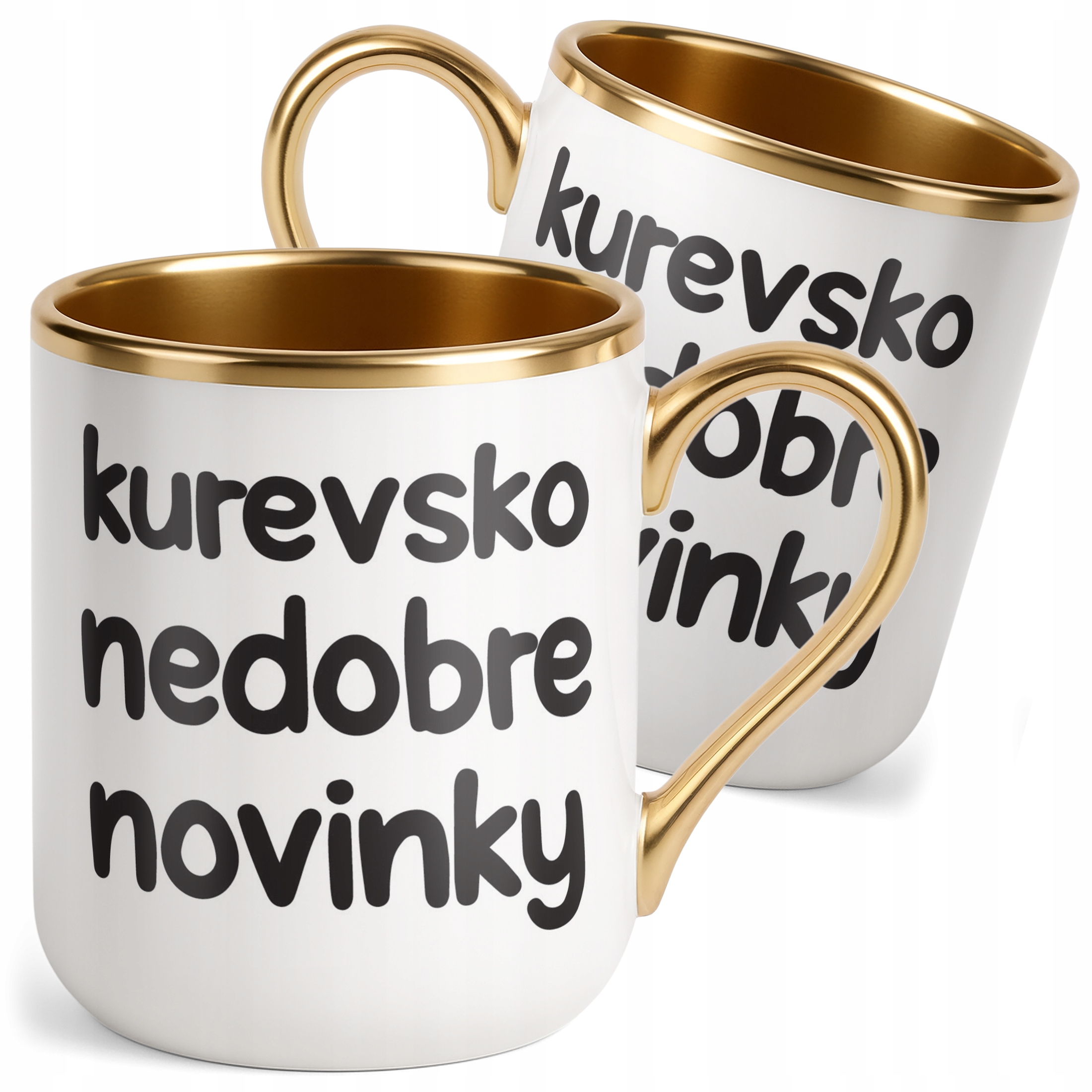 Kubek Premium Złoty Ku**vsko Nedobre Novinky Śmieszny Zabawny Prezent