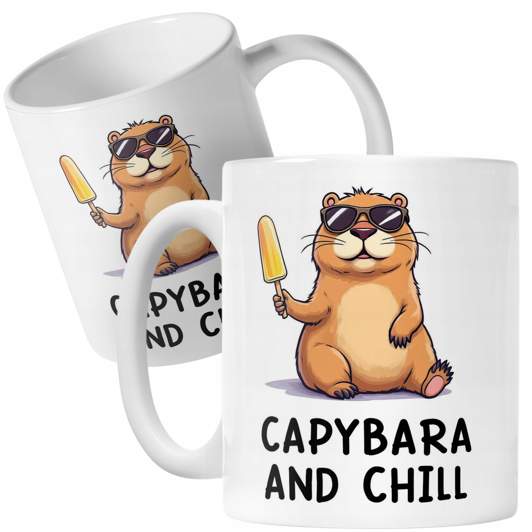 Kubek ceramiczny Kapibara Capybara Zwierzak Słodki Dla Dzieci Prezent