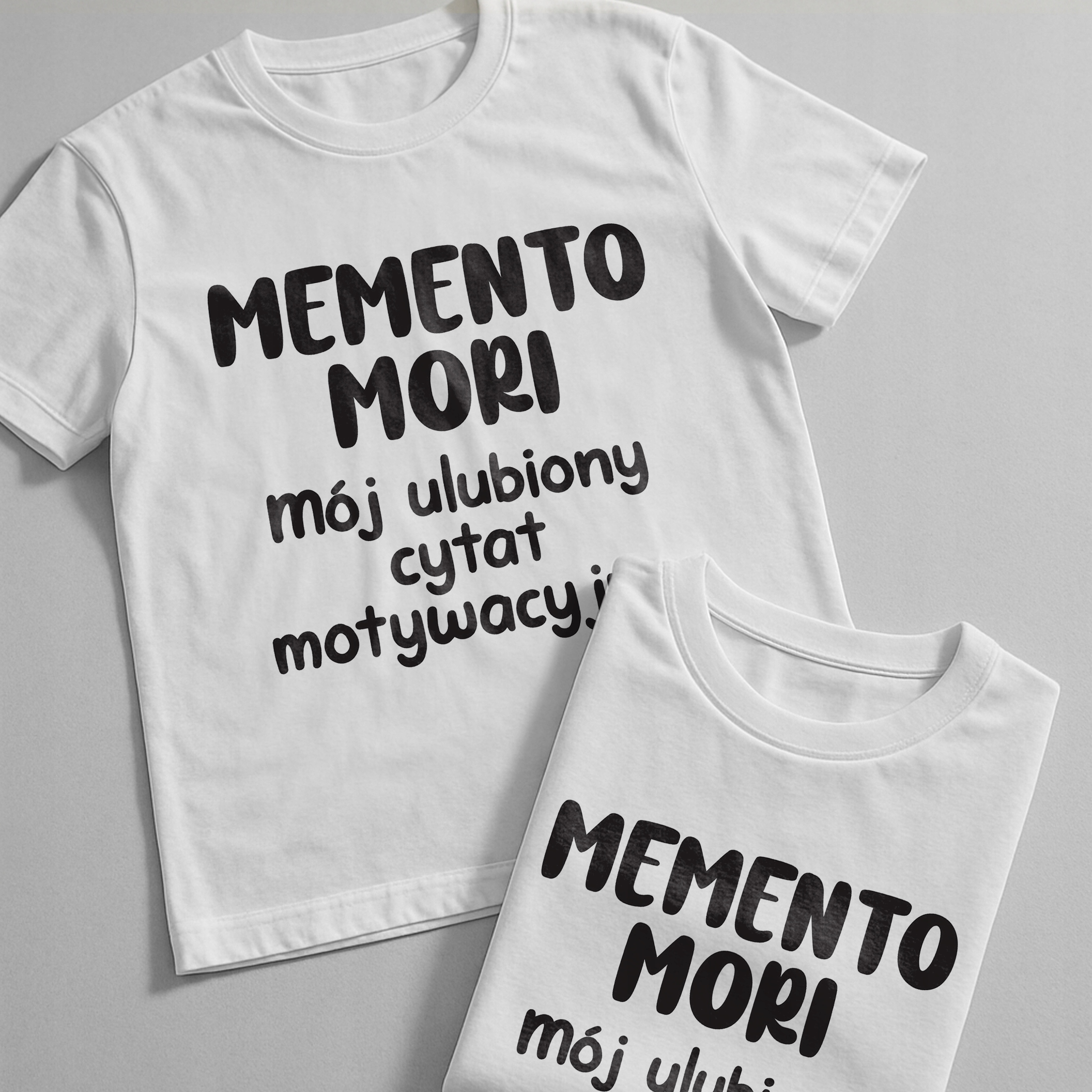 Koszulka biała męska Memento Mori Cytat Motywacyjny Prezent r. 3XL