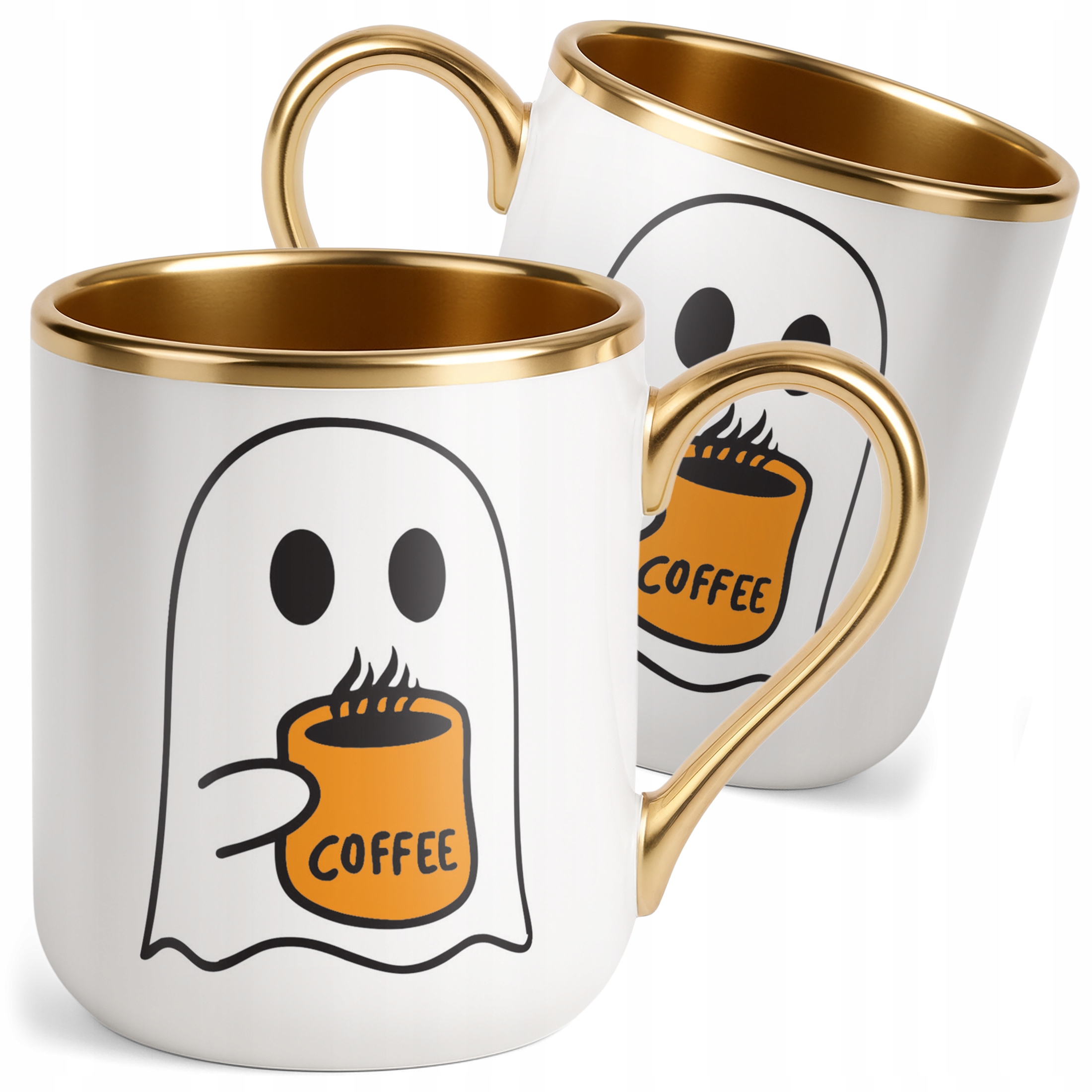 Kubek Premium Złoty Halloween Jesień Dynia Duch Prezent Upominek
