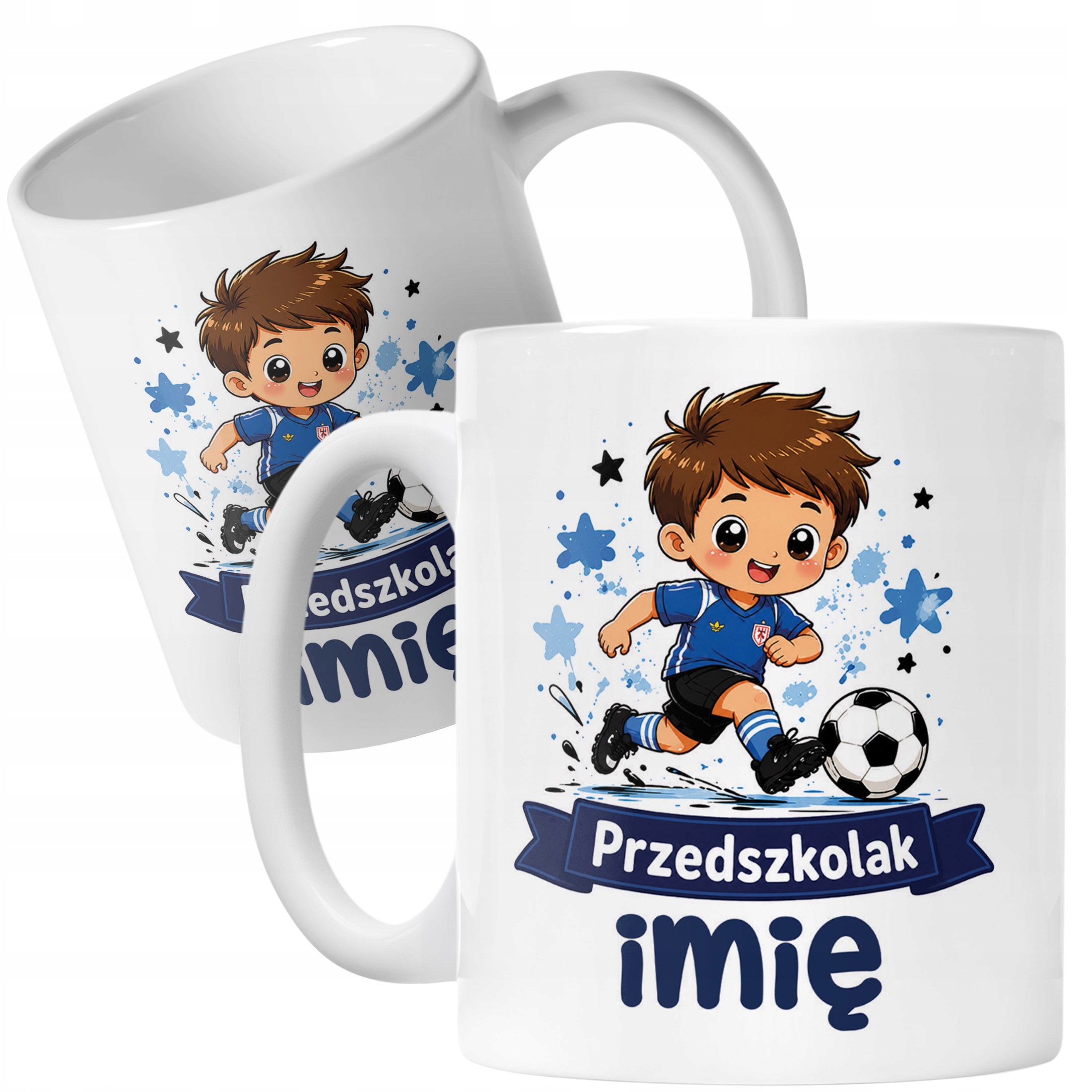 Biały Kubek z nadrukiem personalizowany Przedszkolak Szkoła Dla Dzieci