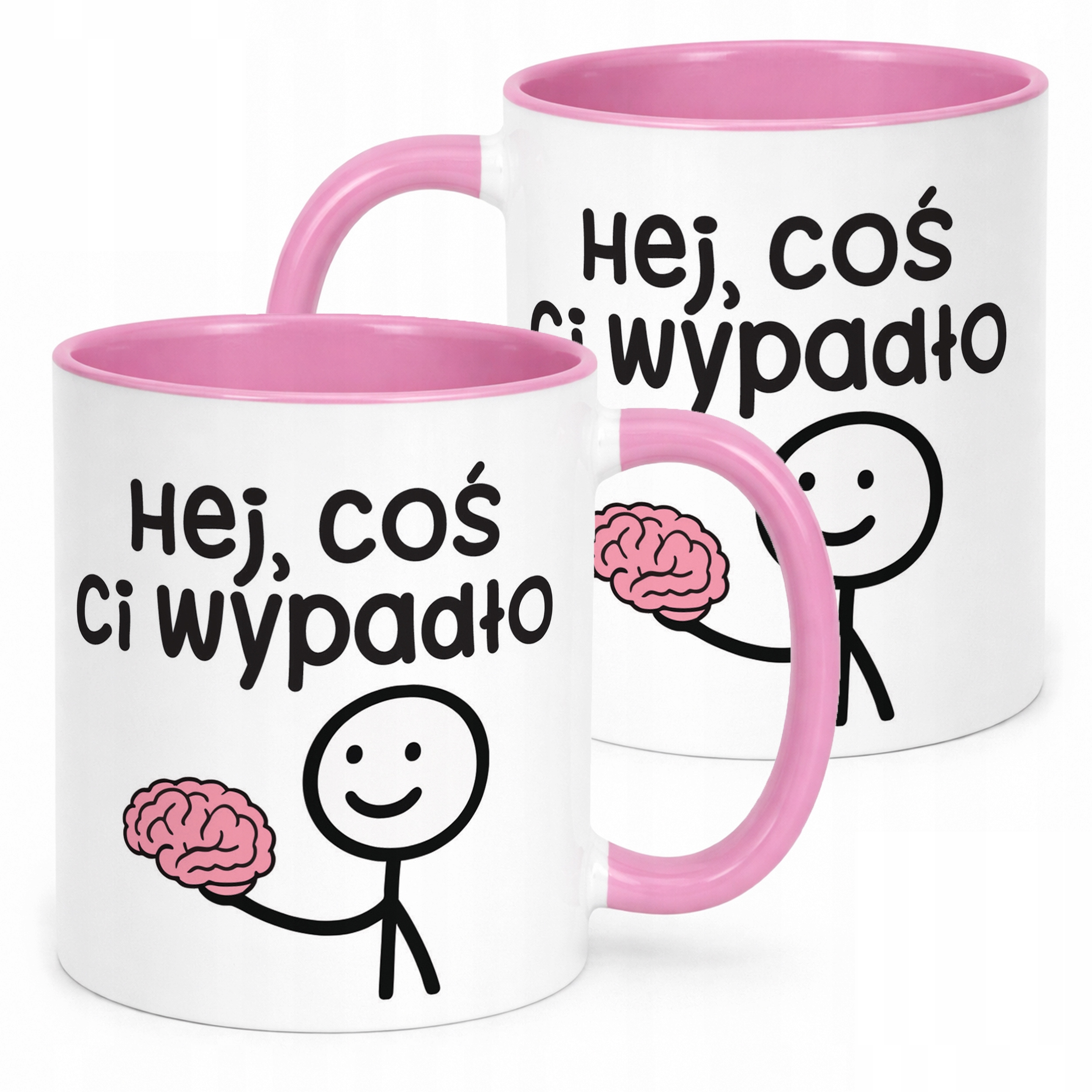 Kubek Różowy Hej Coś Ci Wypadło Śmieszny Zabawny Prezent