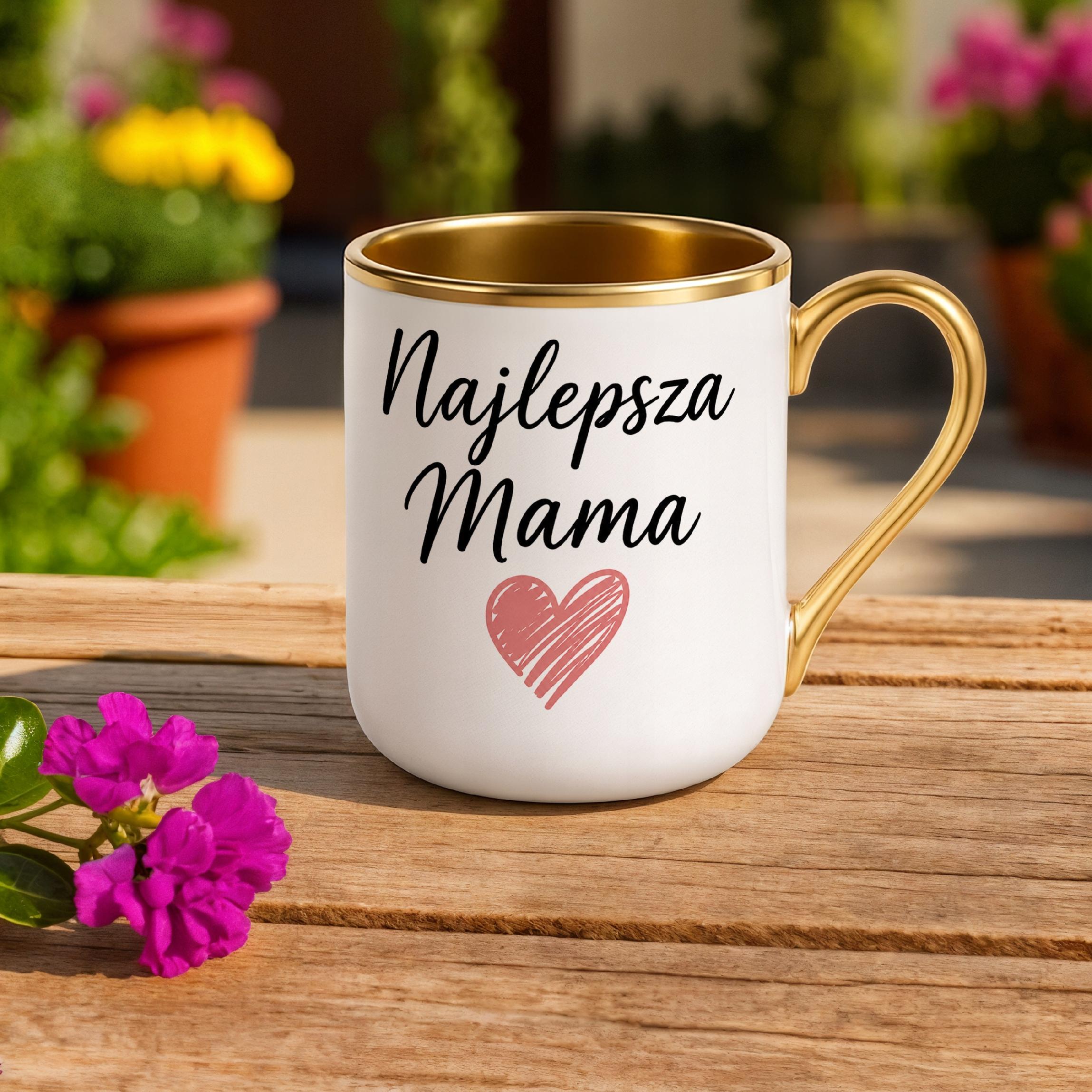 Kubek premium złoty dla mamy prezent na Dzień Matki wyjątkowy upominek