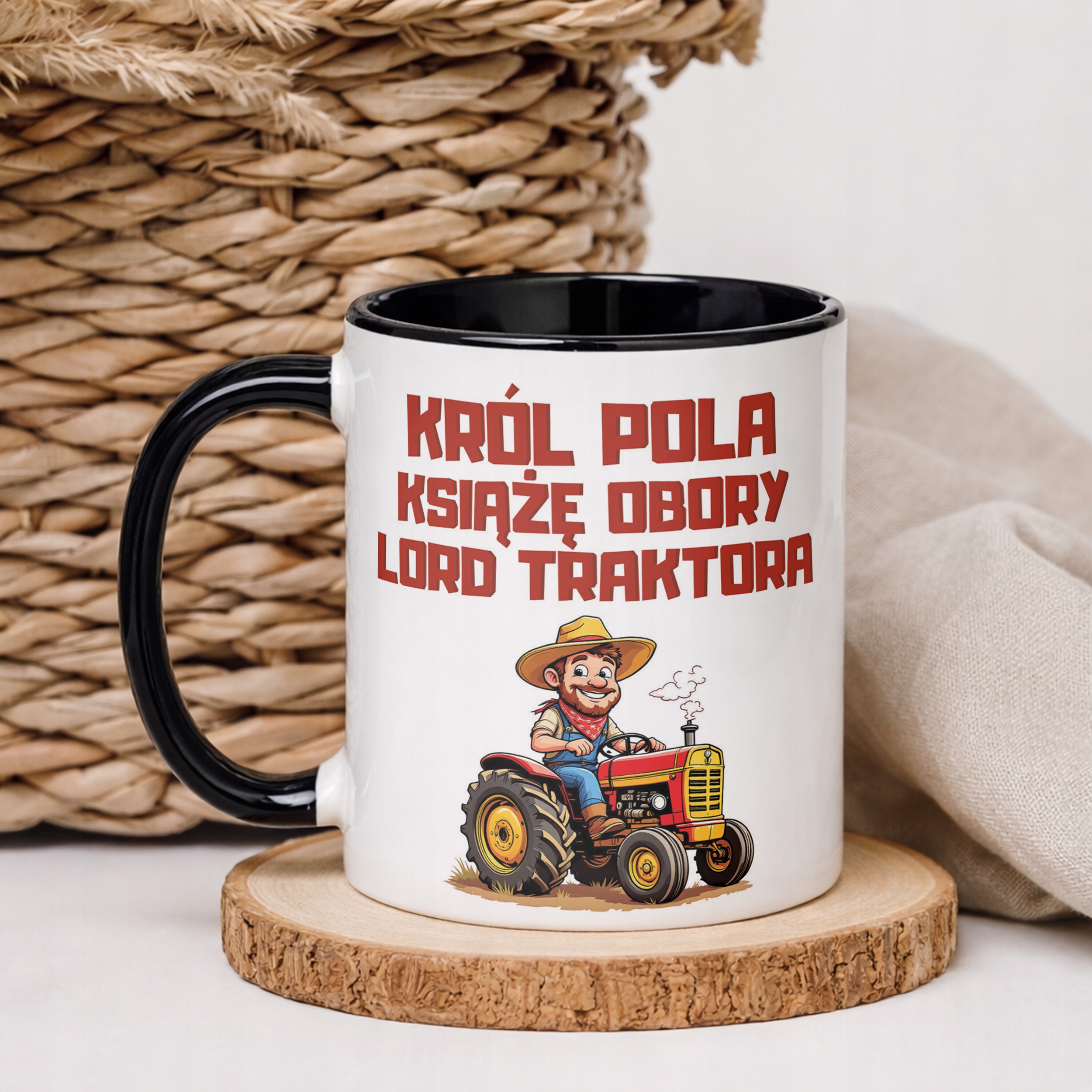 Kubek Czarny Rolnik Dla Rolnika Traktor Zabawny Prezent Upominek