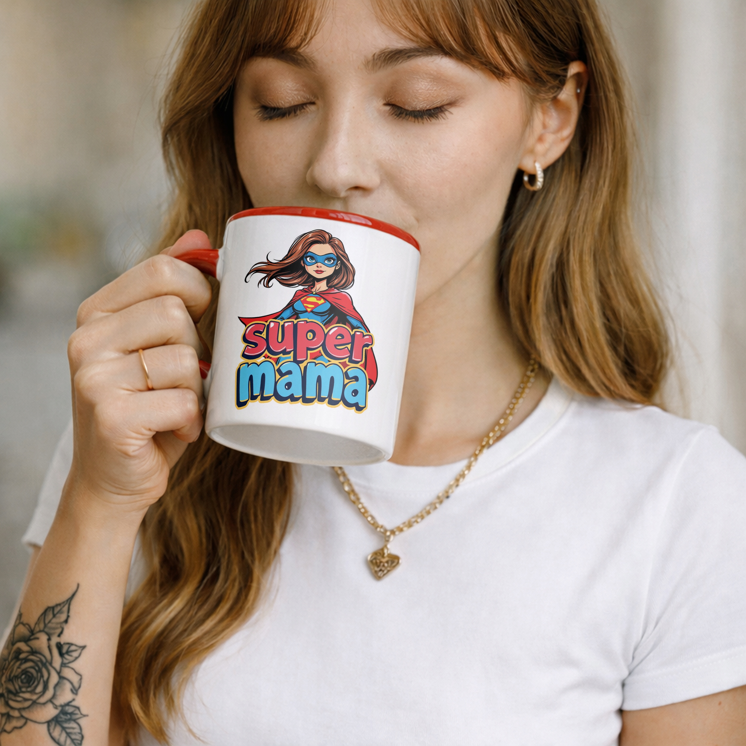 Kubek Czerwony Dzień Matki Dla Mamy Prezent Upominek Super Mama