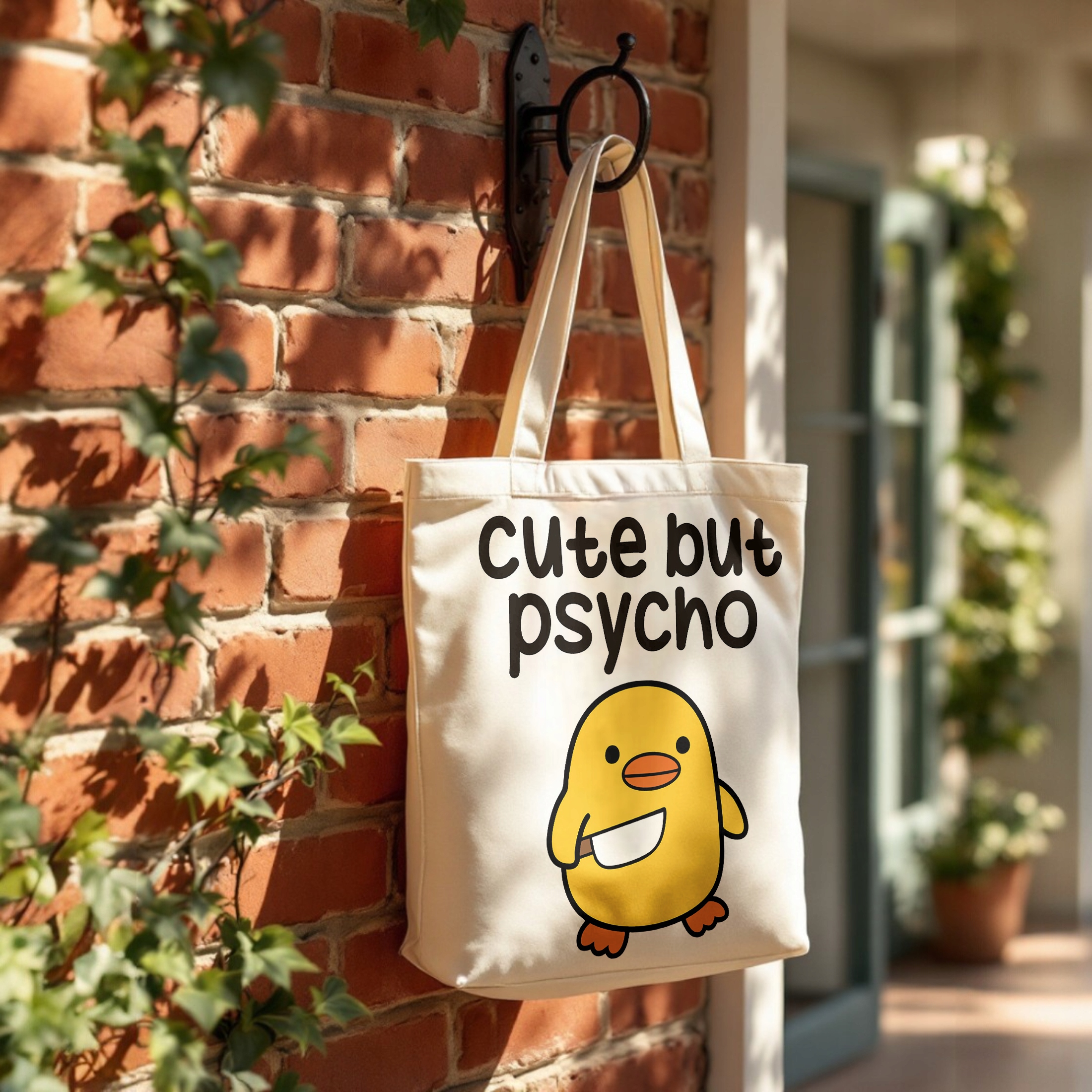 Torba bawełniana premium Cute But Psycho Zabawny Prezent