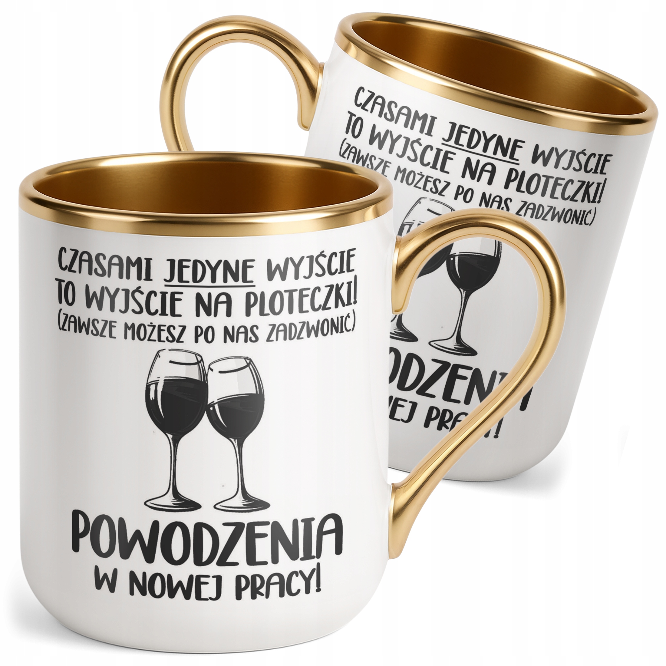 Kubek Premium Złoty Na Pożegnanie Odejście z Pracy Zabawny Prezent
