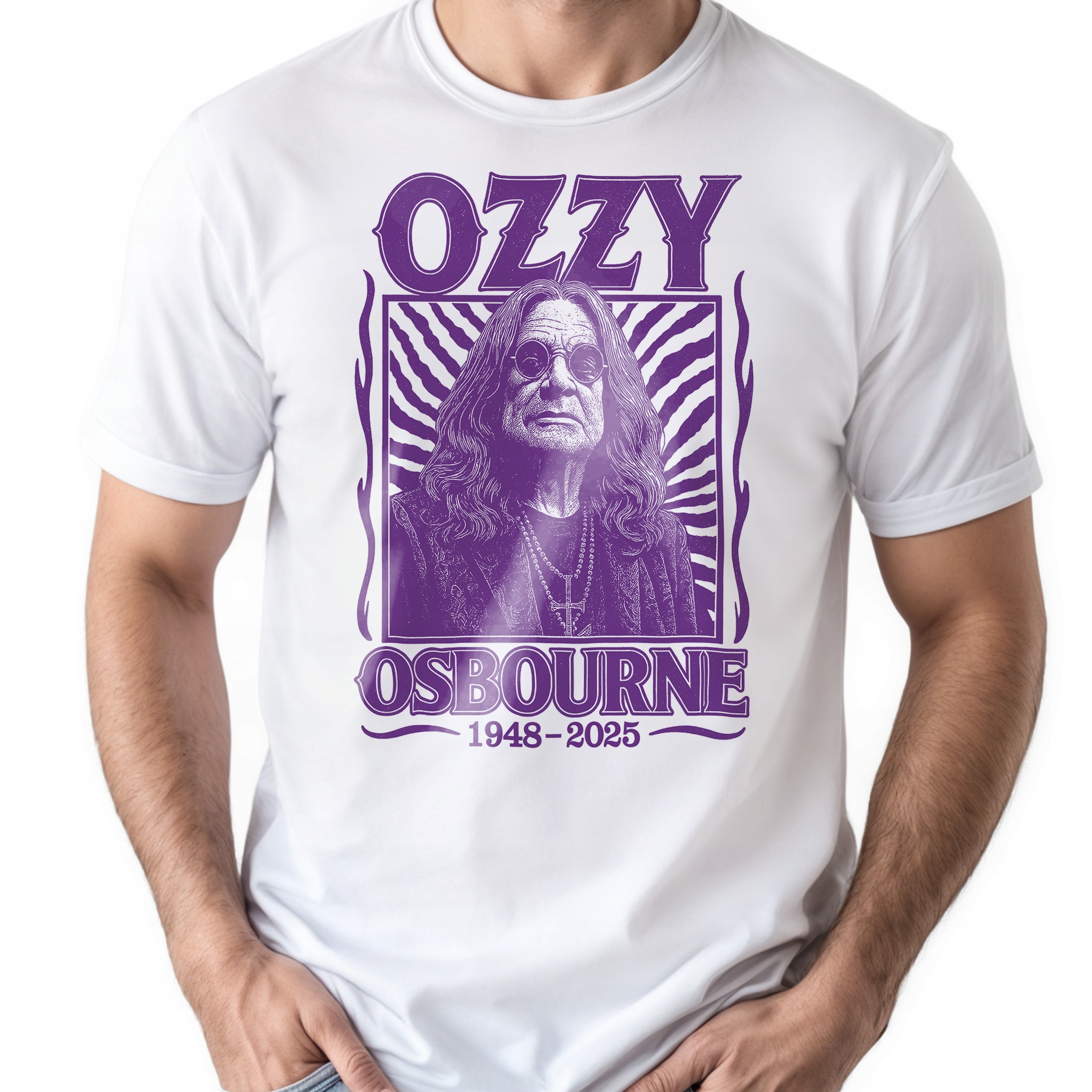 Koszulka biała męska Ozzy Osbourne Black Sabbath Dla Fanów r. 3XL