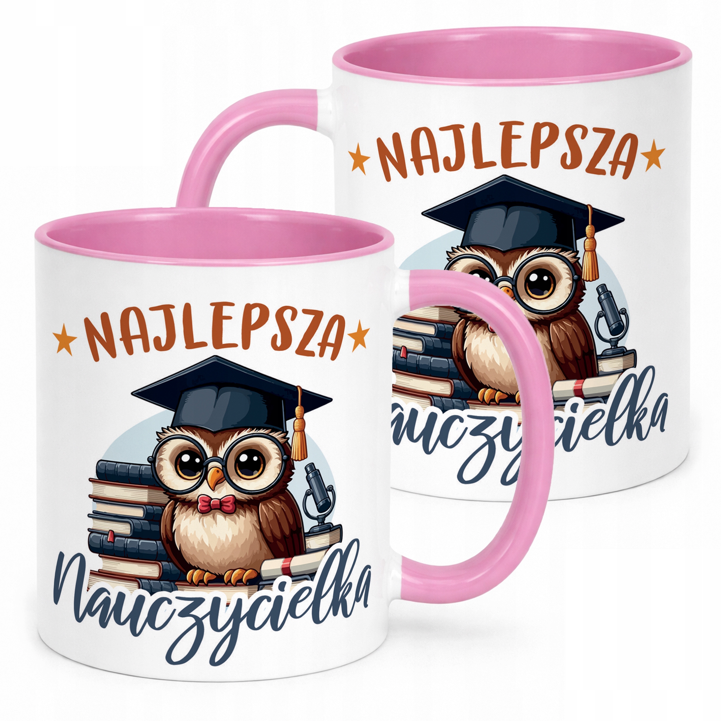 Kubek Różowy Najlepsza Nauczycielka Dzień Nauczyciela Prezent