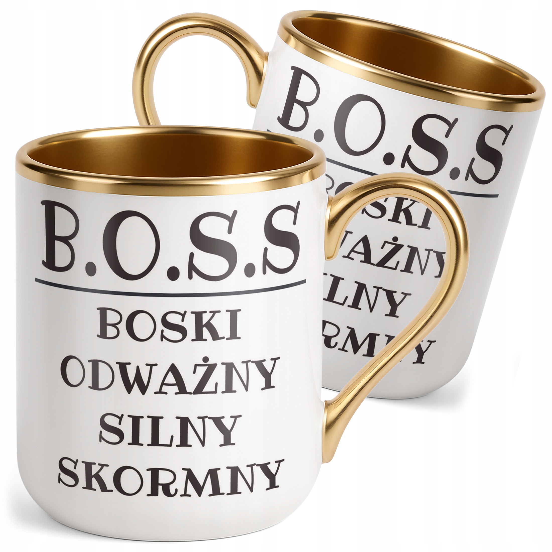 Kubek Premium Złoty B.O.S.S Dla Mężczyzny Śmieszny Zabawny Prezent