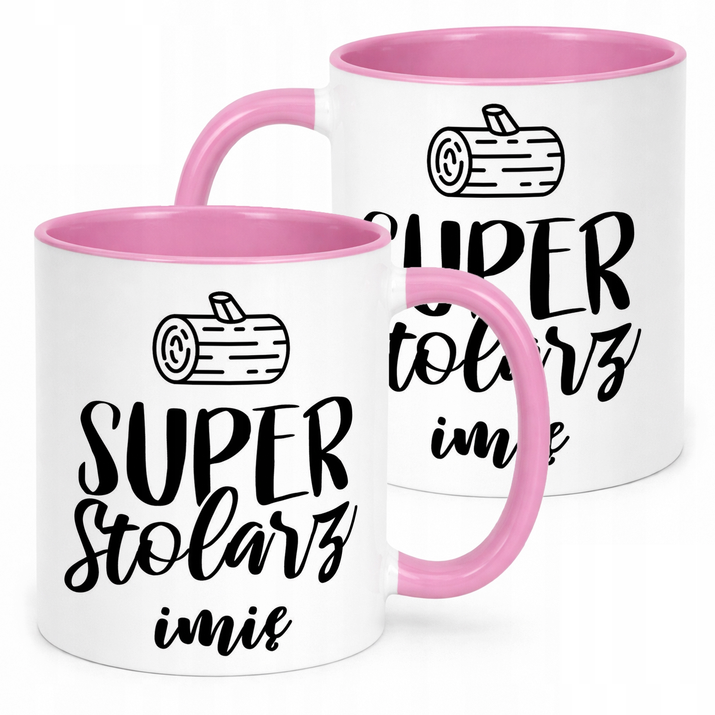 Kubek Różowy Personalizowany Super Stolarz Prezent Upominek