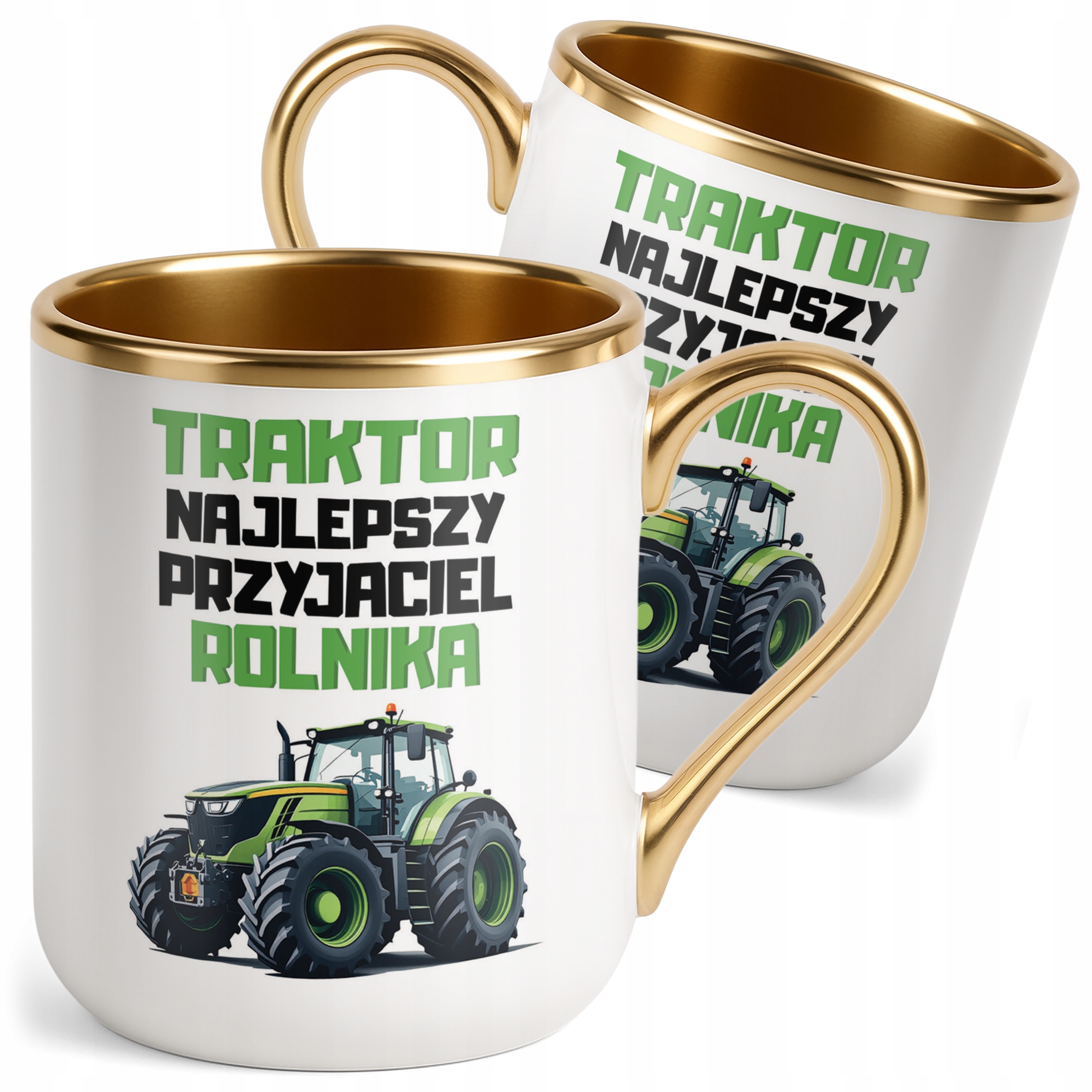Kubek Premium Złoty Rolnik Dla Rolnika Traktor Zabawny Prezent