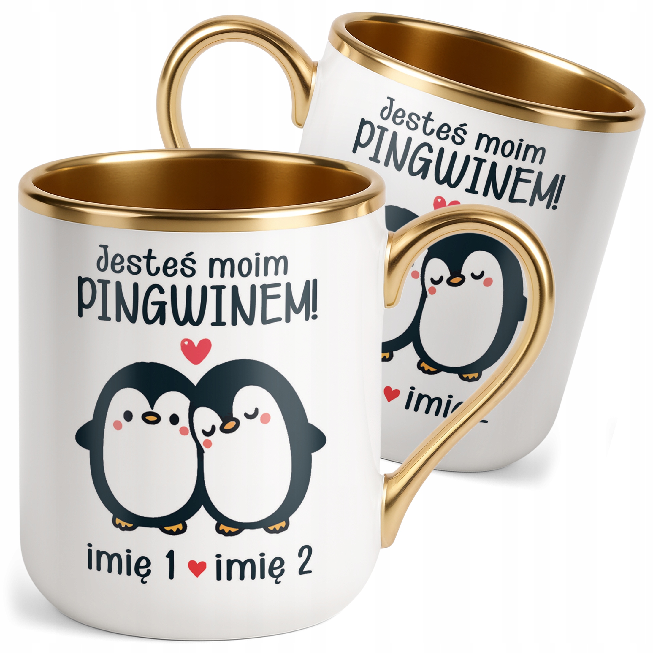 Kubek Premium Złoty Personalizowany Na Walentynki Kocham Cię Prezent