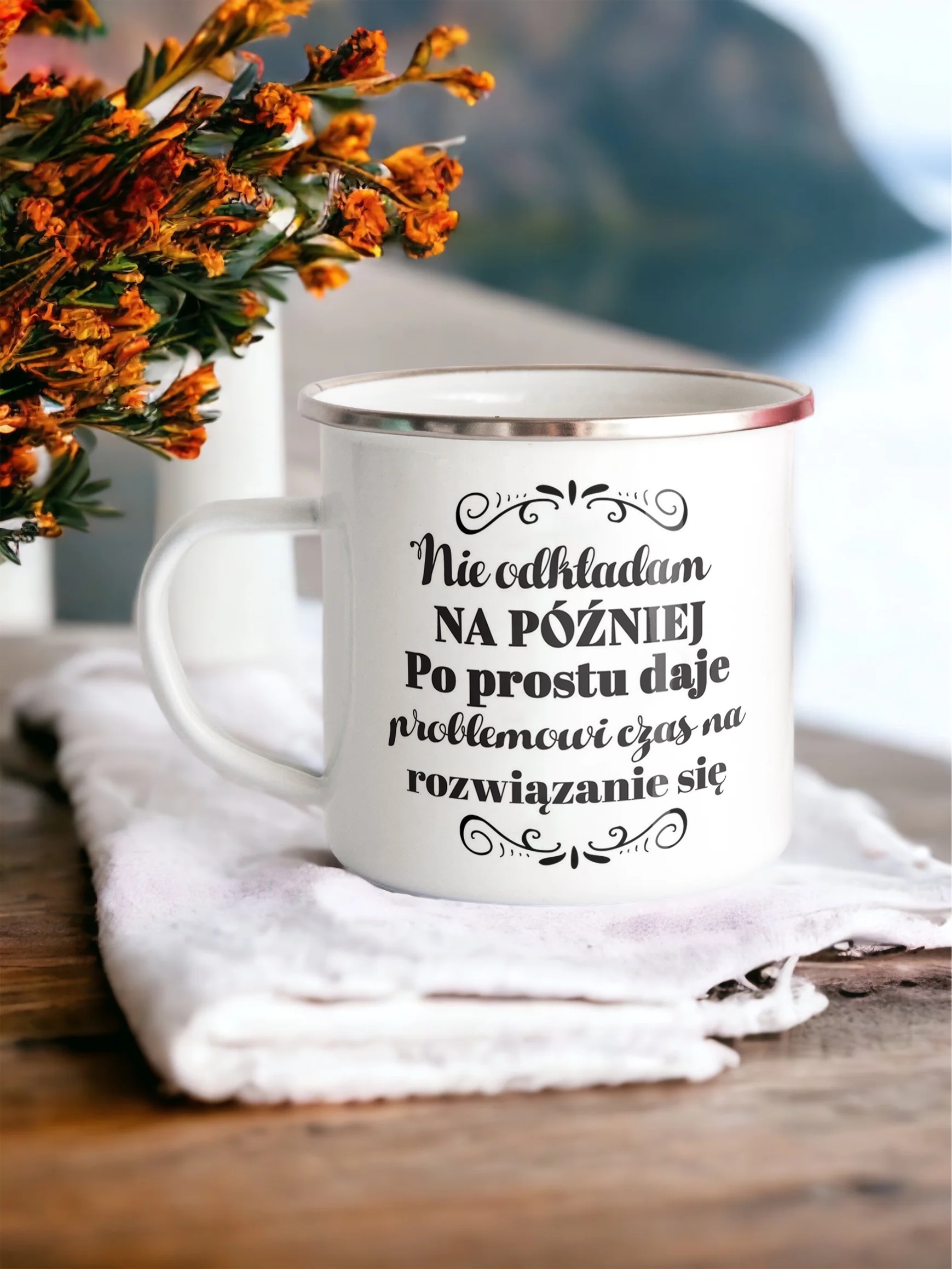 Emaliowany Kubek Garnuszek Dzień Kobiet Dla Kobiety Prezent Upominek