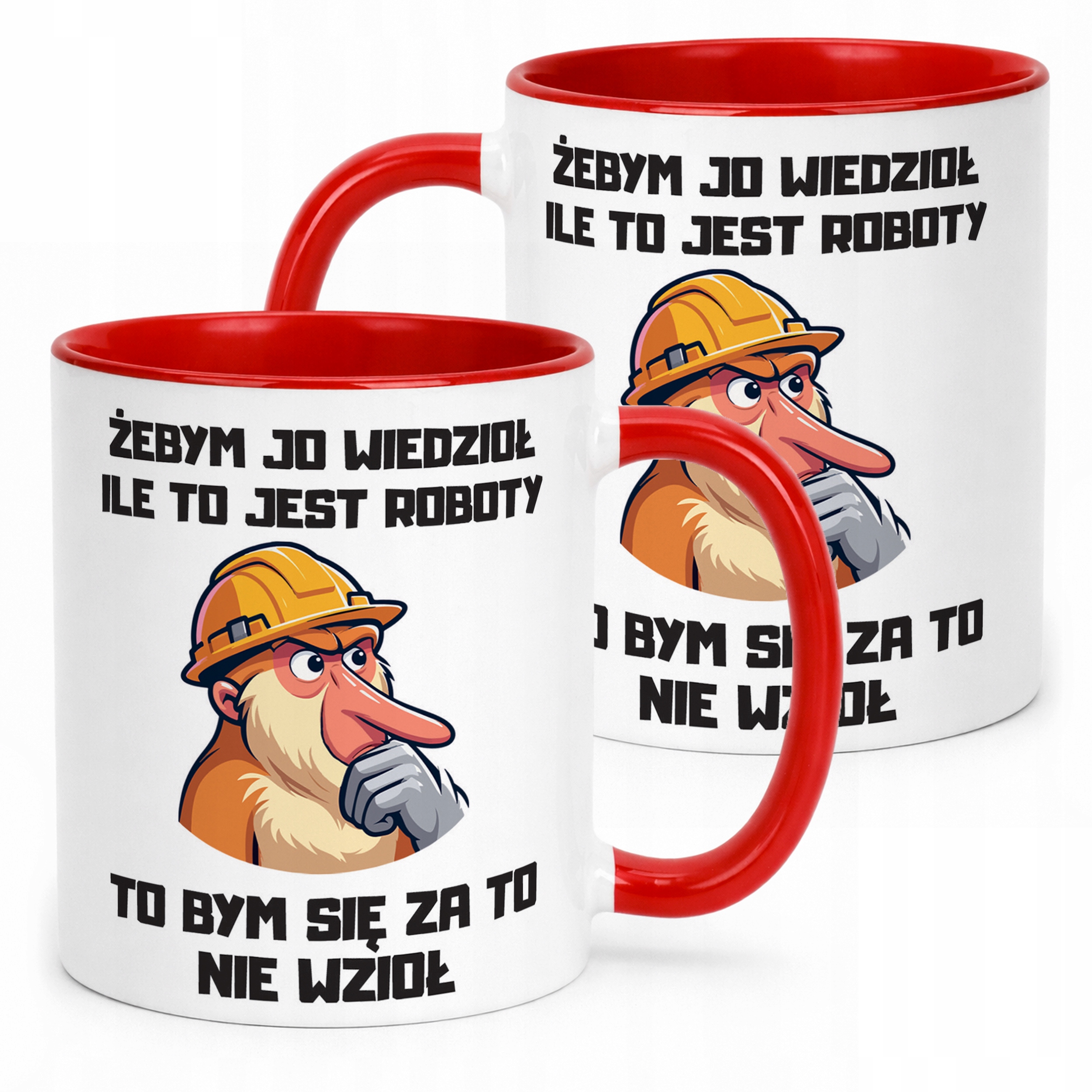 Kubek Czerwony Janusz Nosacz Do Pracy Zabawny Prezent Upominek
