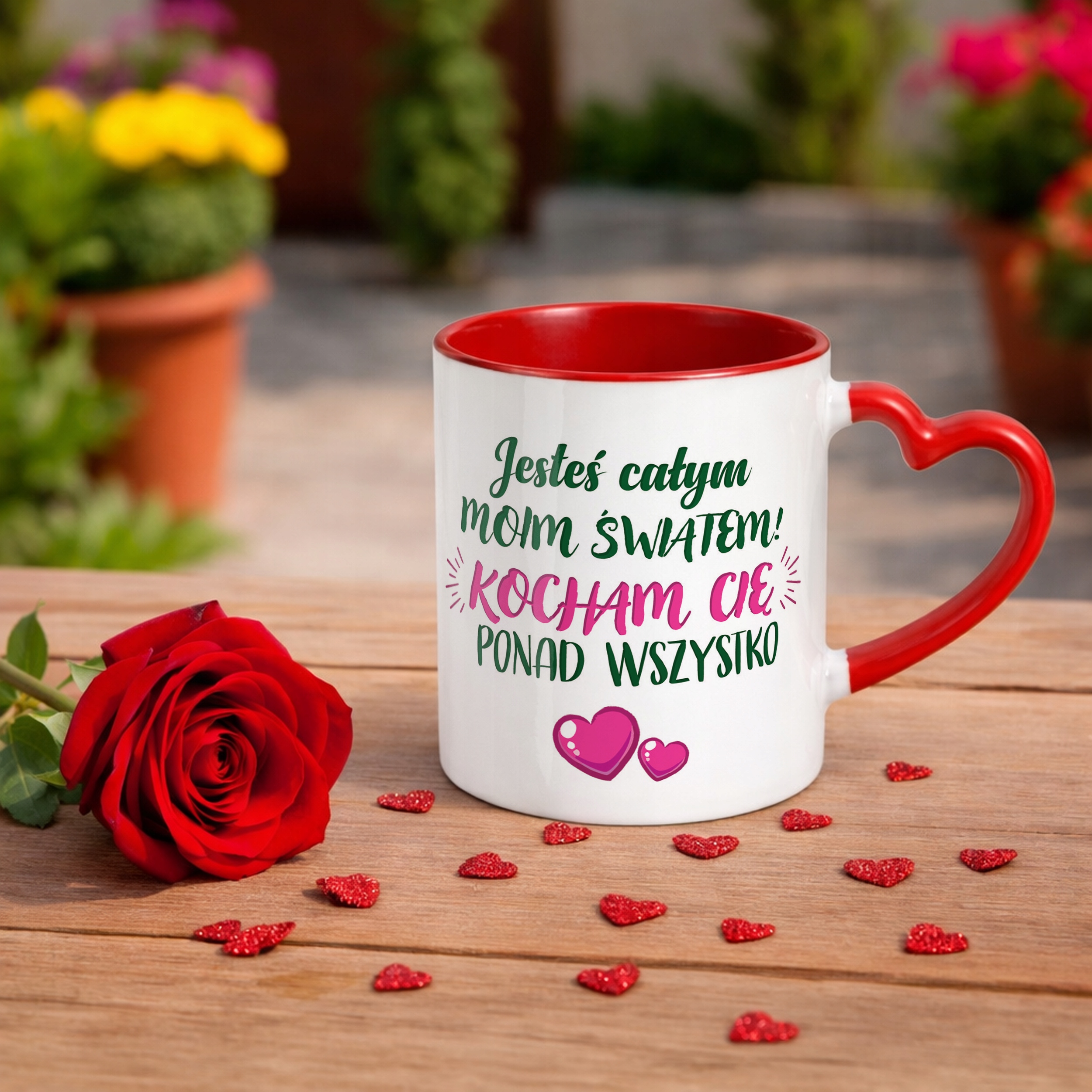 Kubek Walentynkowy Personalizowany Serce Walentynki Prezent Upominek
