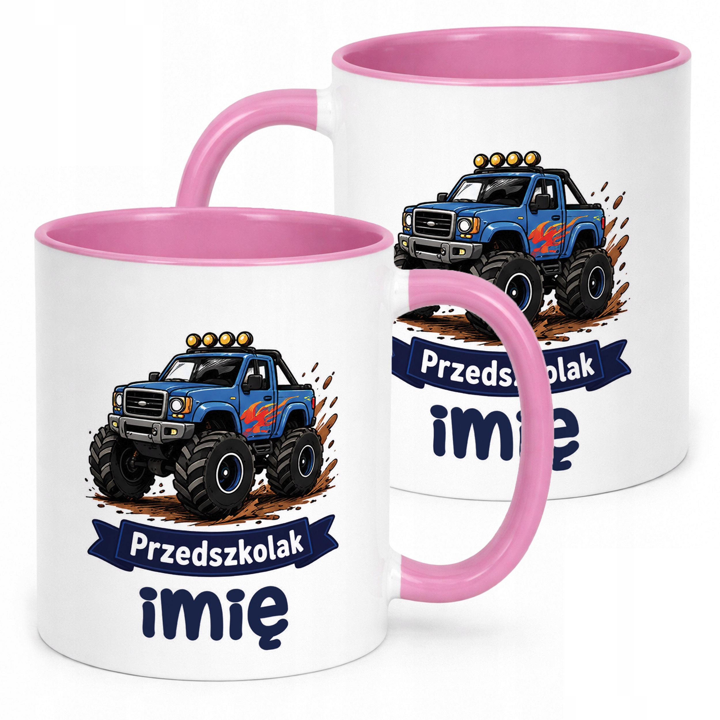 Kubek Różowy z nadrukiem personalizowany Przedszkolak Szkoła Dla Dzieci