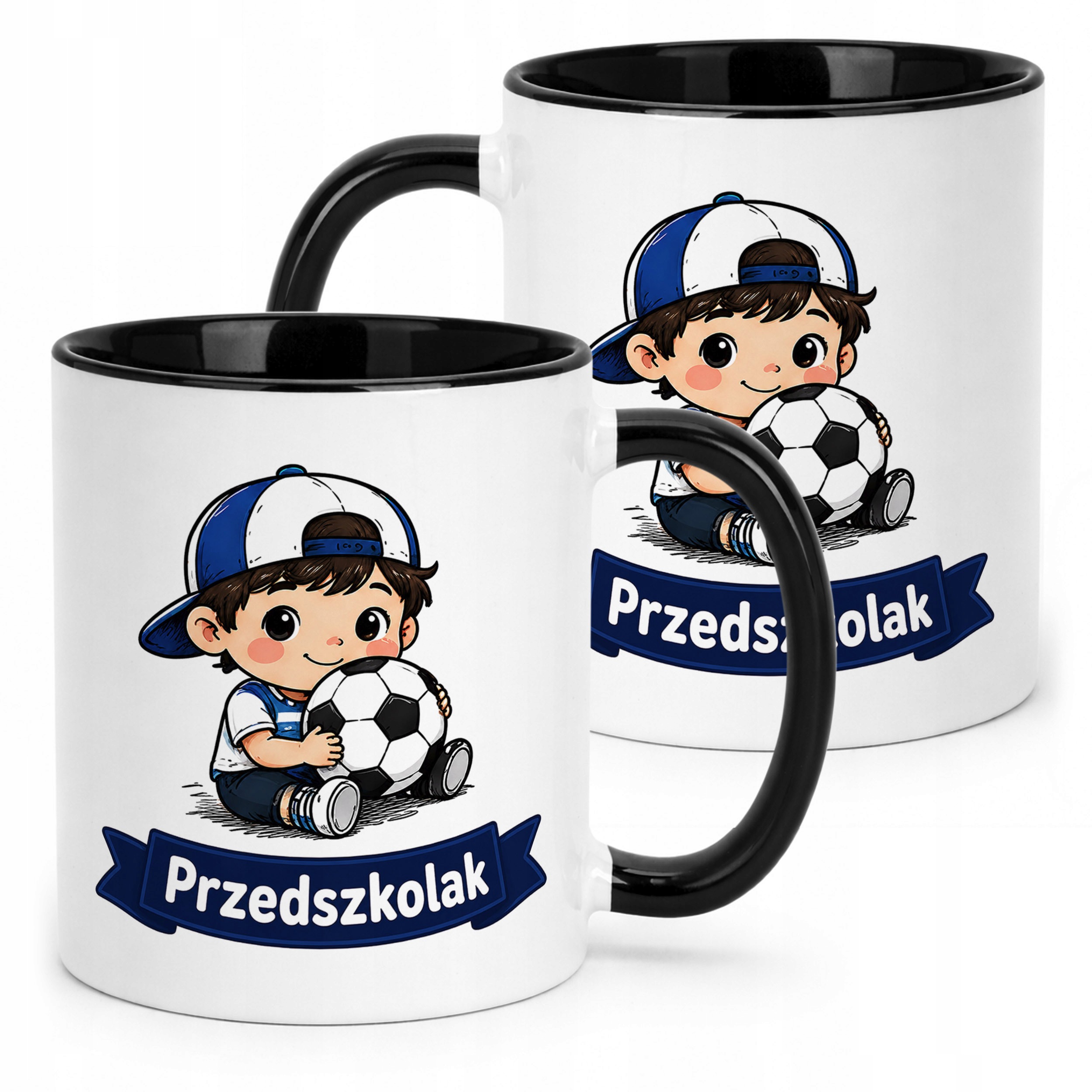 Kubek Czarny z nadrukiem Przedszkolak Szkoła Dla Dzieci Prezent