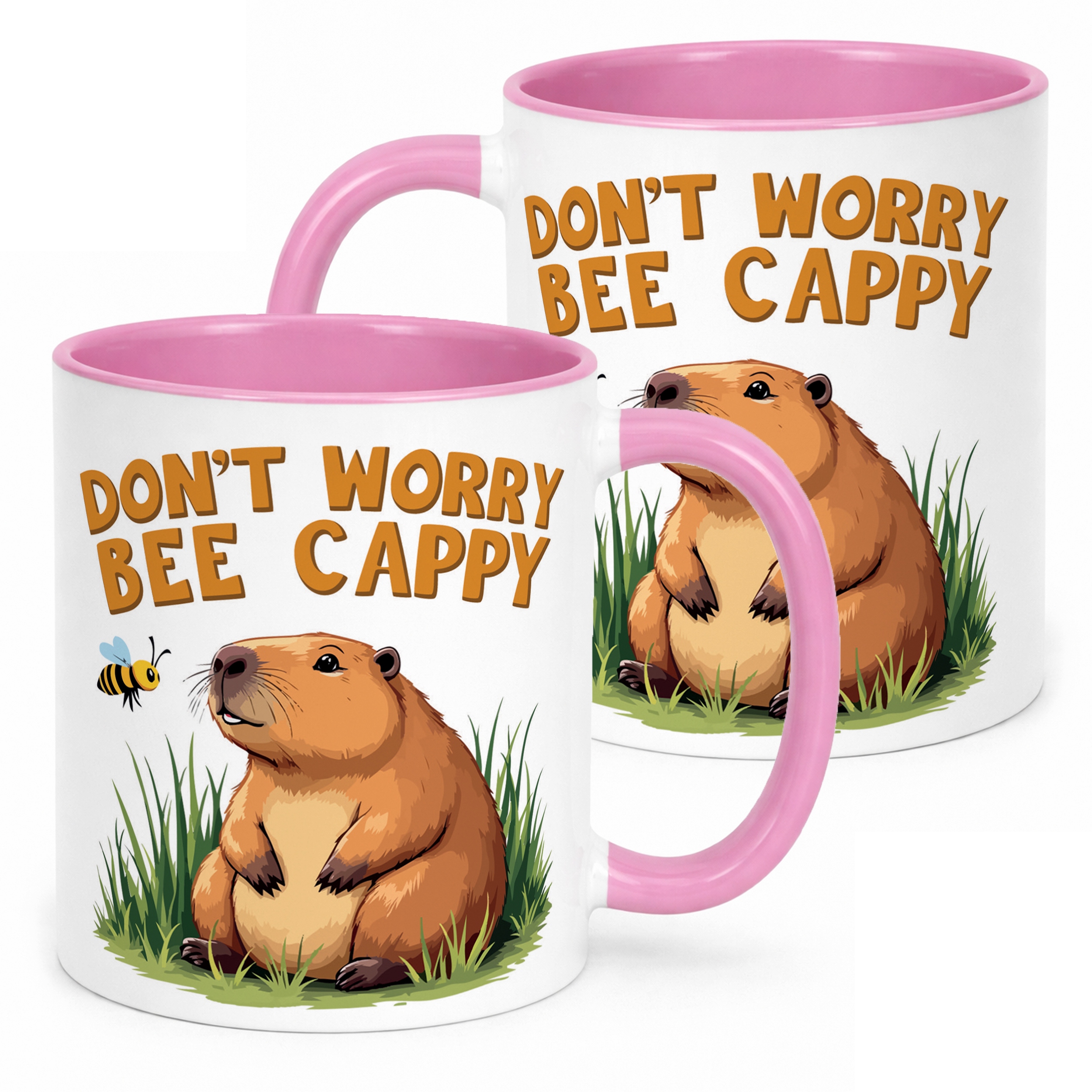 Kubek Różowy Kapibara Capybara Zwierzak Słodki Dla Dzieci Prezent