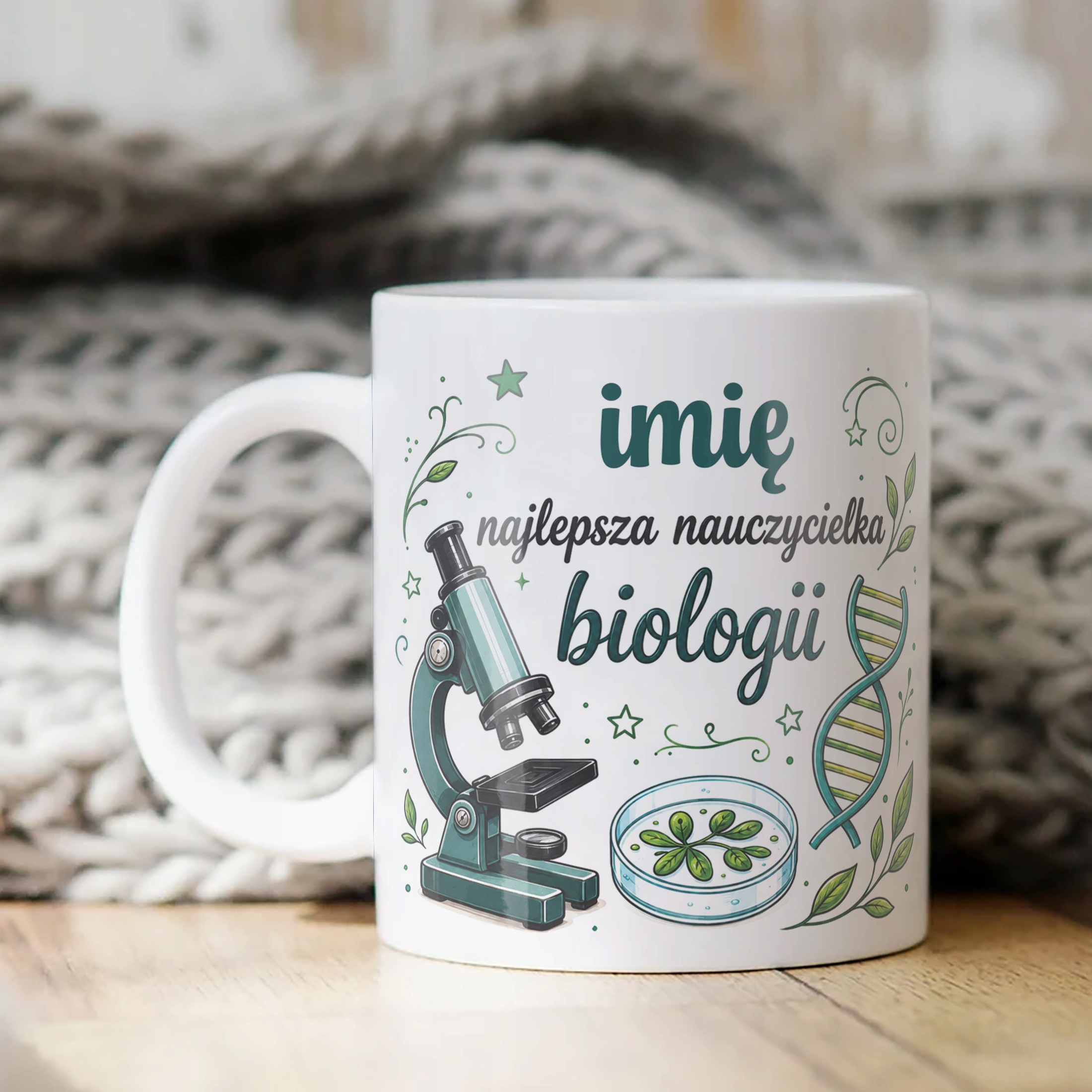 Kubek z Imieniem Dzień Nauczyciela Zakończenie Roku Biologia Prezent