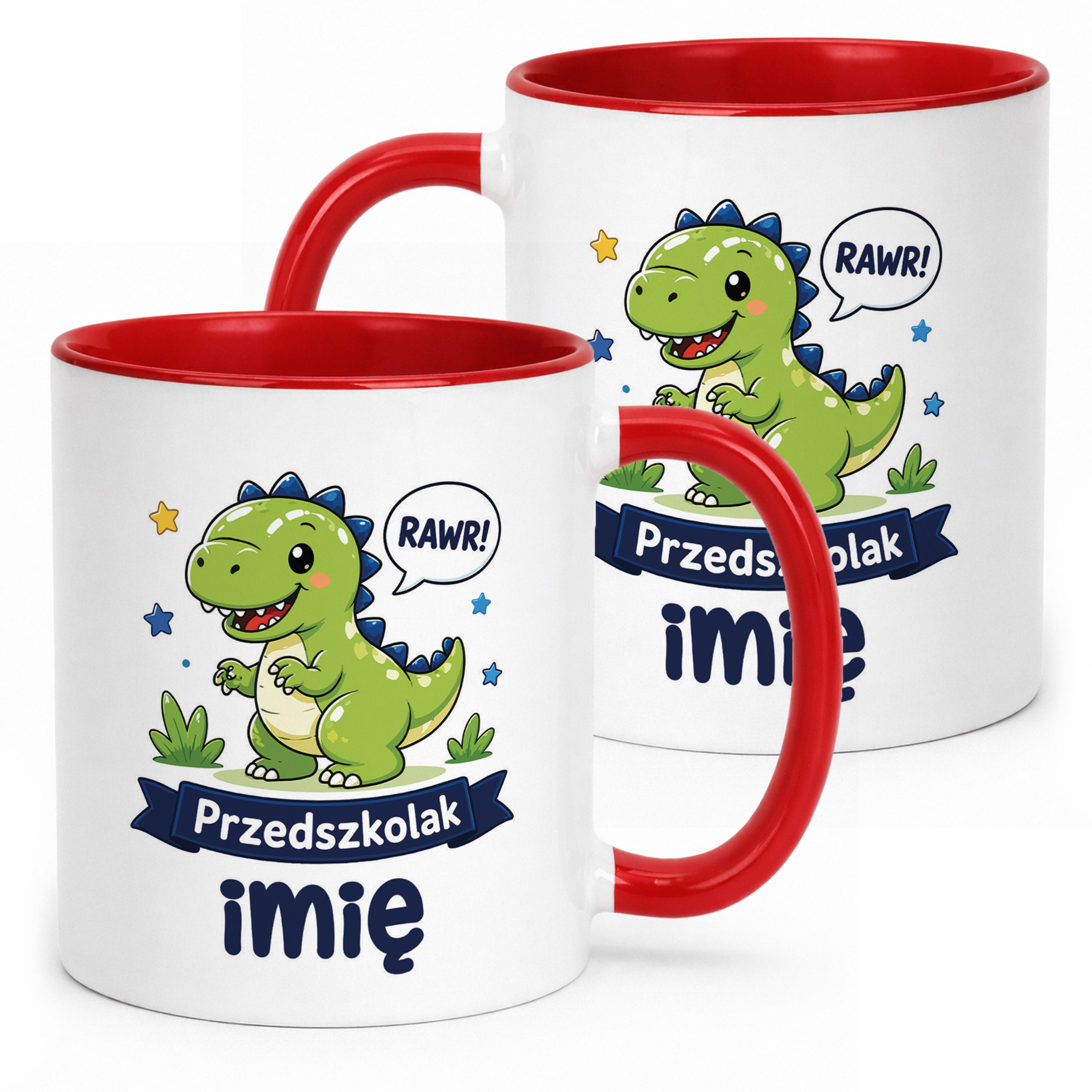 Kubek Czerwony z nadrukiem personalizowany Przedszkolak Szkoła Dla Dzieci