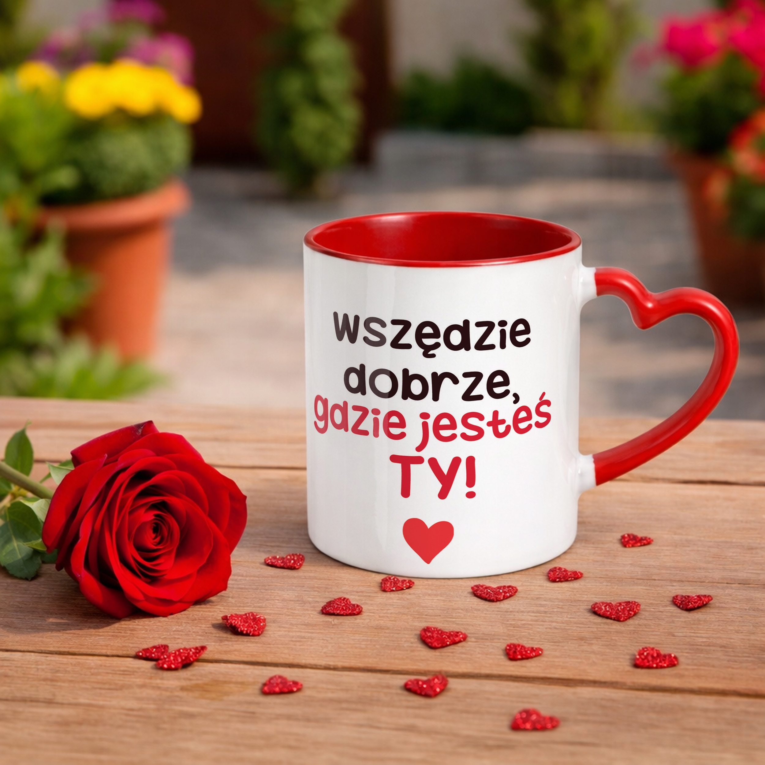 Kubek Walentynkowy Personalizowany Serce Walentynki Prezent Upominek
