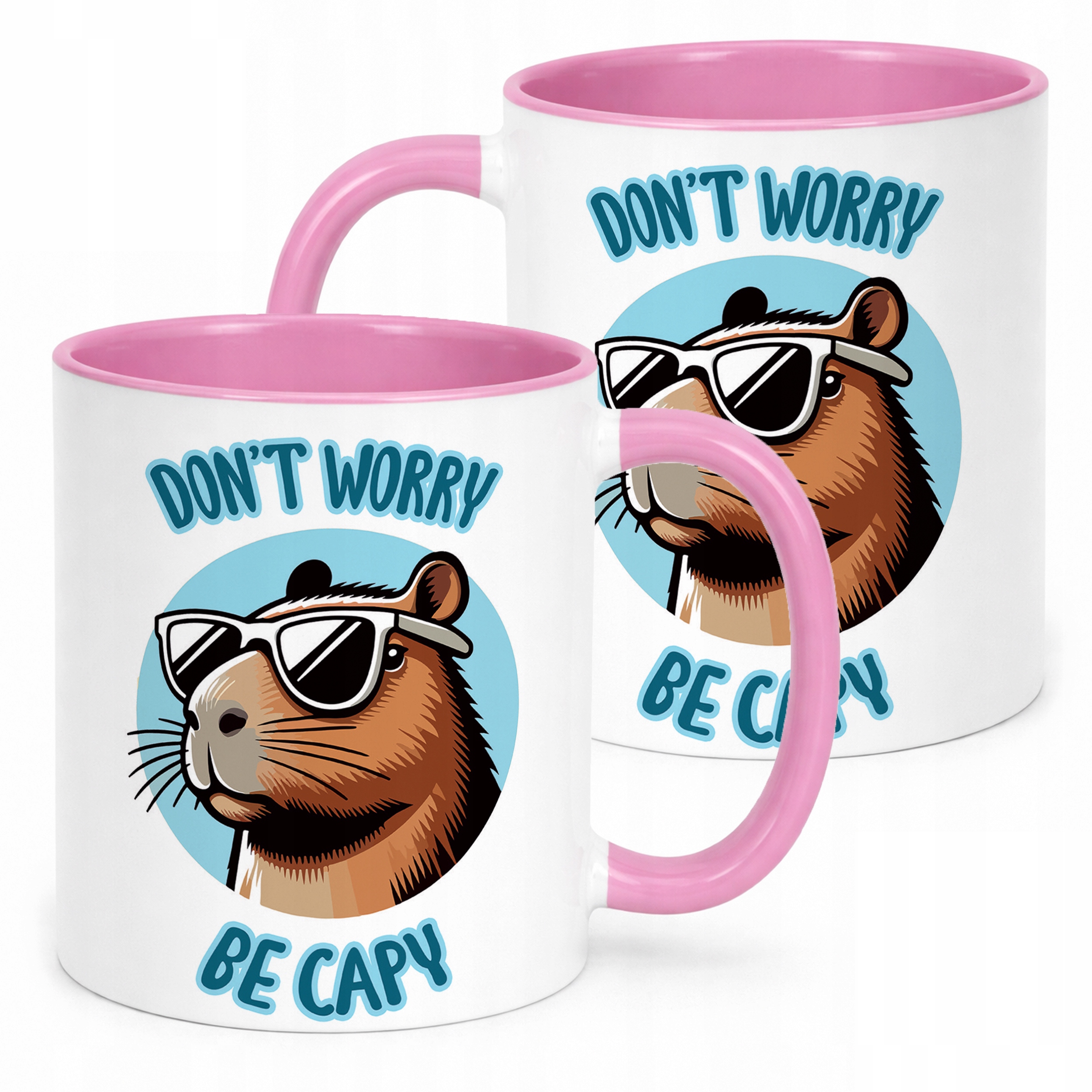Kubek Różowy Kapibara Capybara Zwierzak Słodki Dla Dzieci Prezent