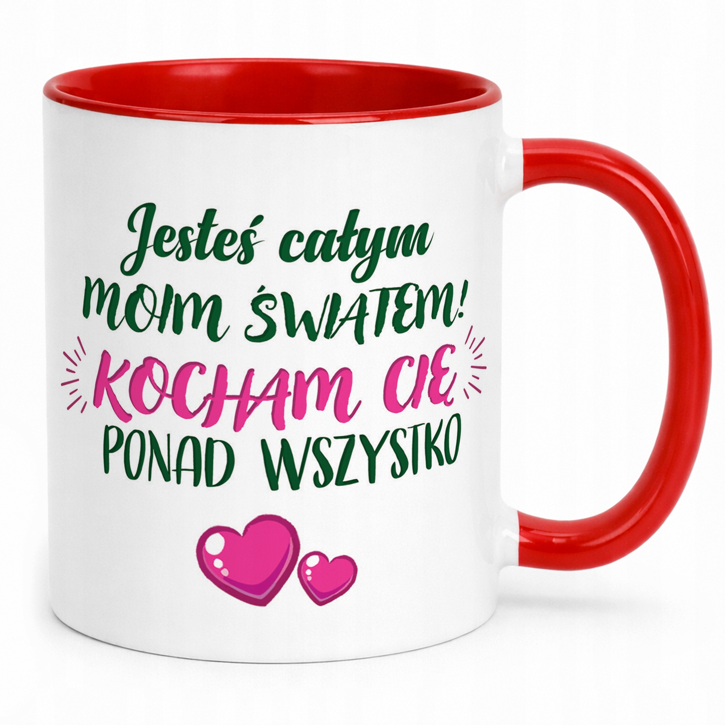 Kubek Czerwony Personalizowany Serce Walentynki Prezent Upominek