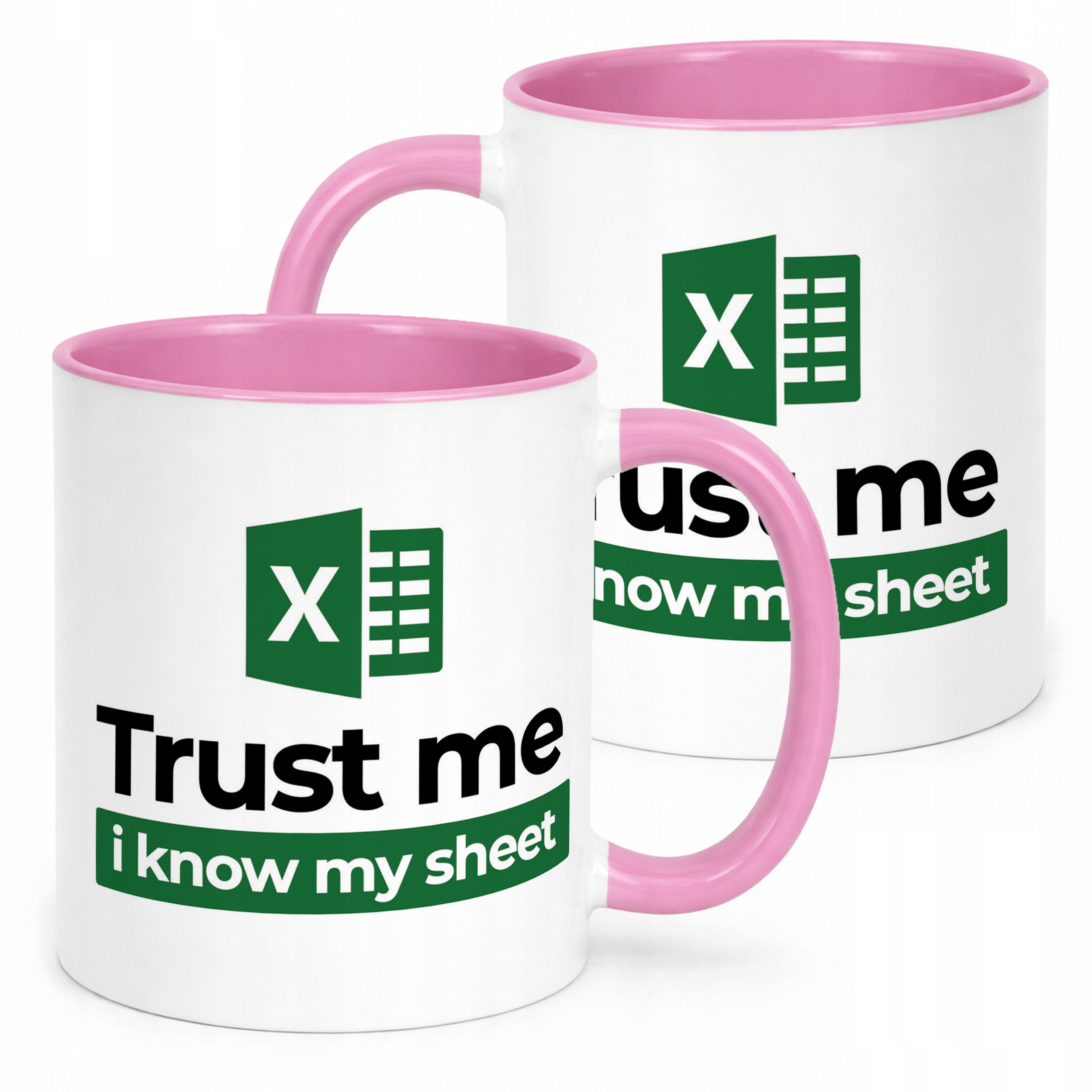 Kubek Różowy Trust Me I Know My Sheet Excel Zabawny Prezent Praca