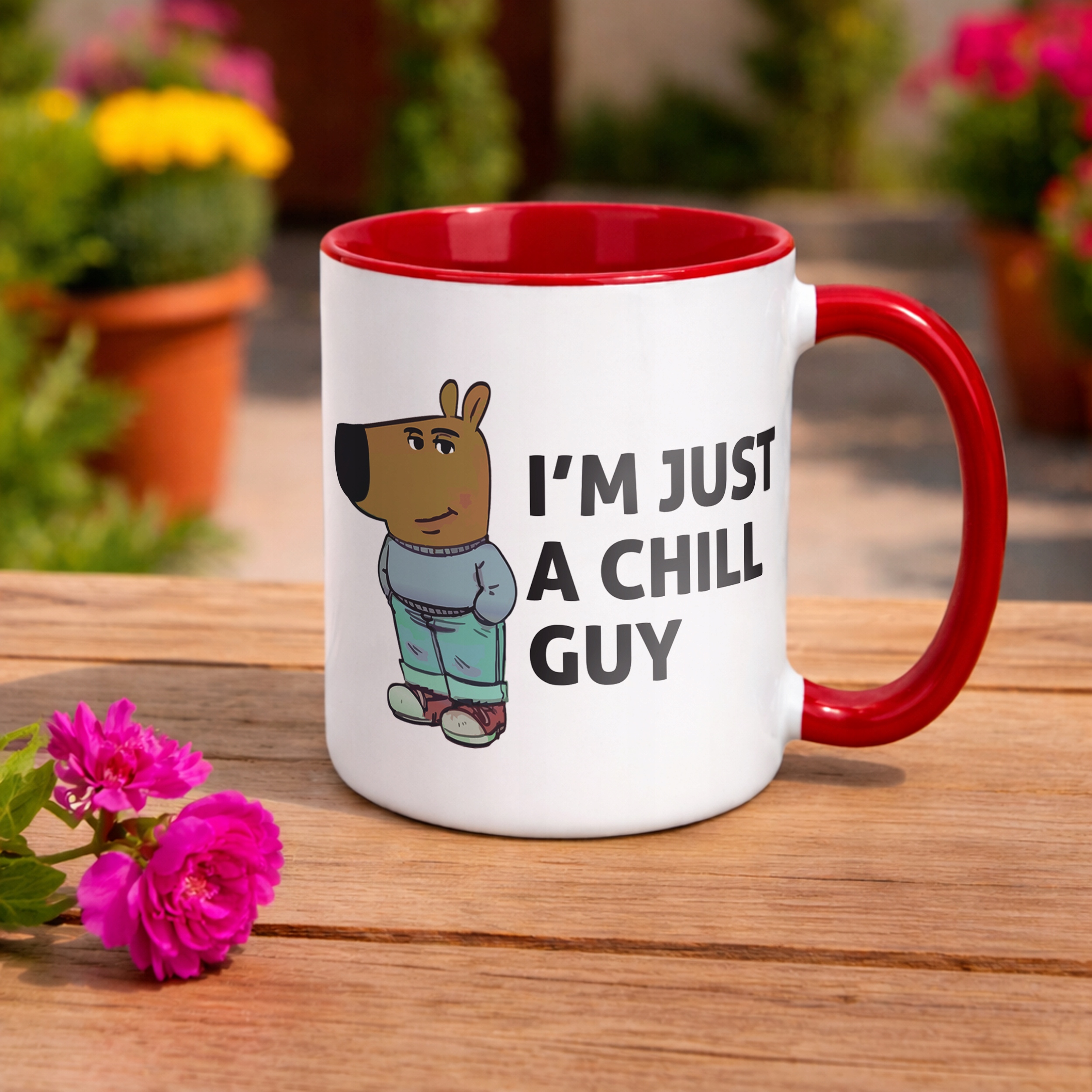 Kubek Czerwony I’m Just A Chill Guy Zabawny Prezent Upominek