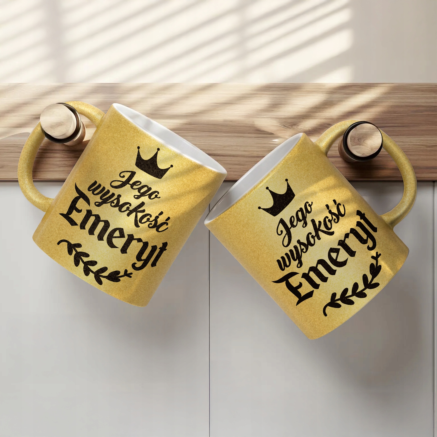 Złoty kubek brokatowy Z okazji Emerytury Dla Emeryta Prezent