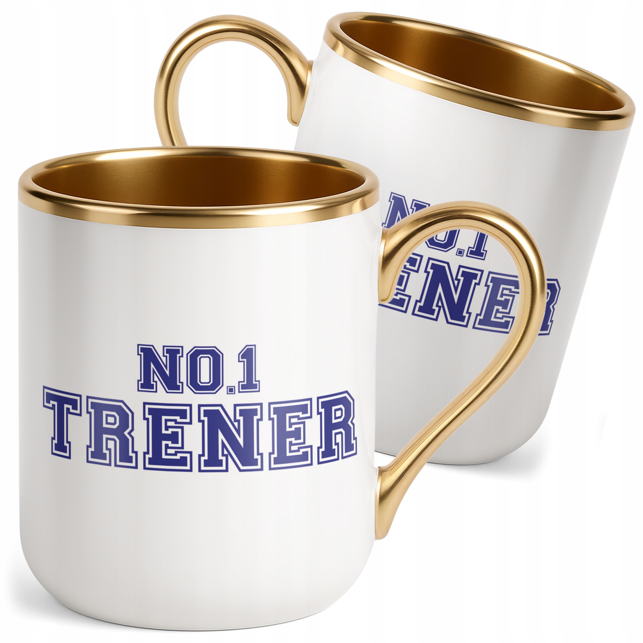 Kubek Premium Złoty Trener No.1 Sport Prezent Upominek Najlepszy Trener