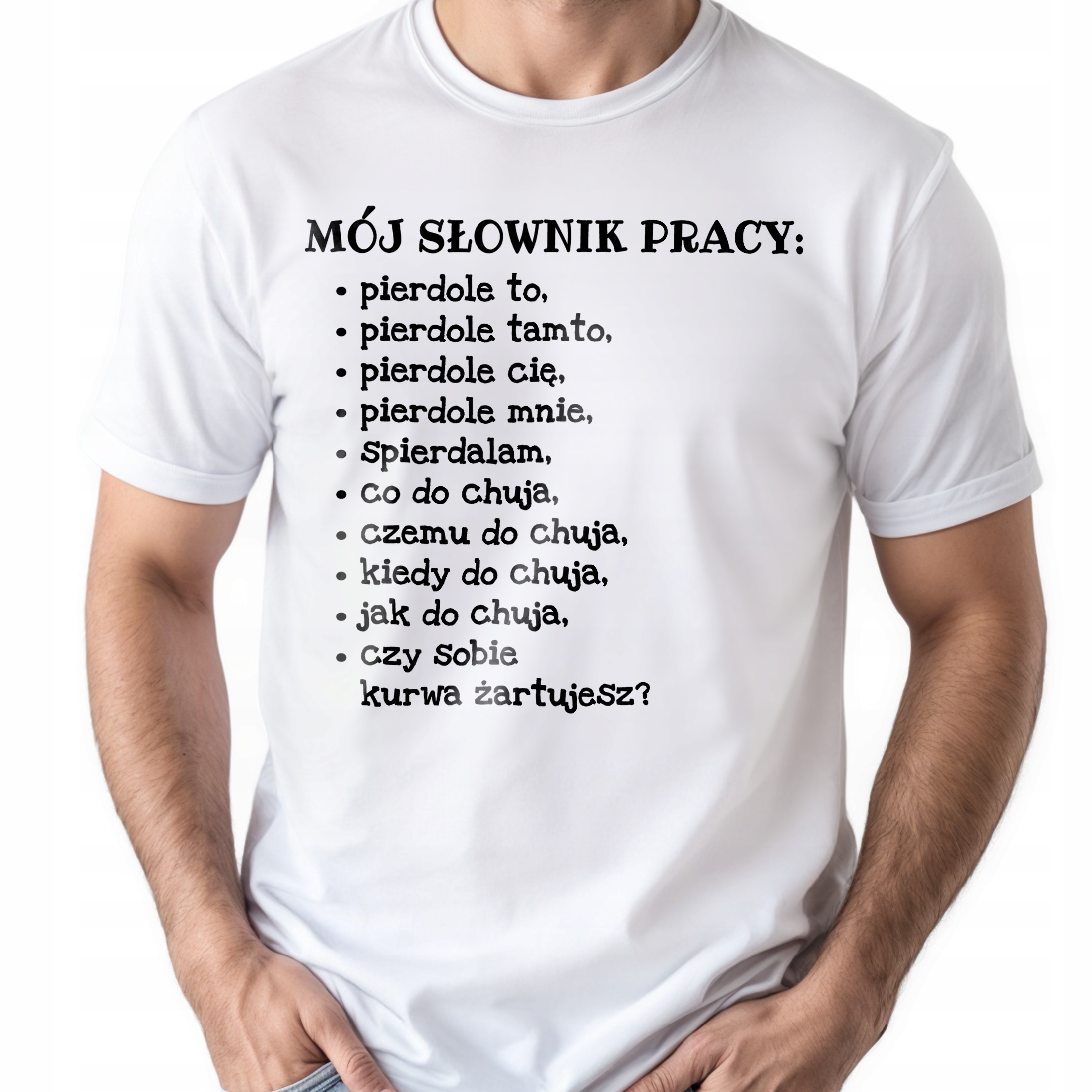 Koszulka biała męska Słownik Pracy Zabawny Prezent r. 3XL