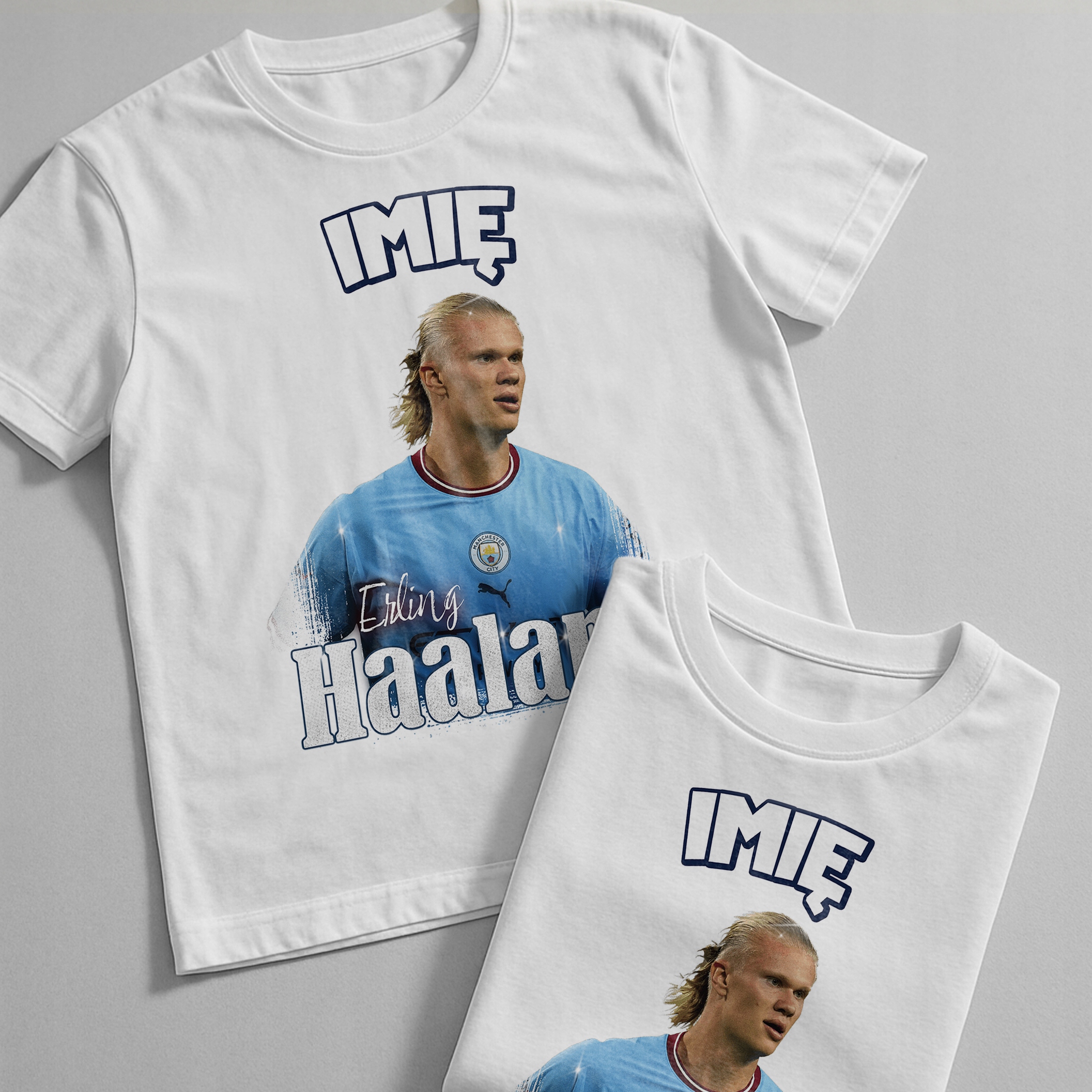 Koszulka personalizowana biała dziecięca Haaland Manchester City