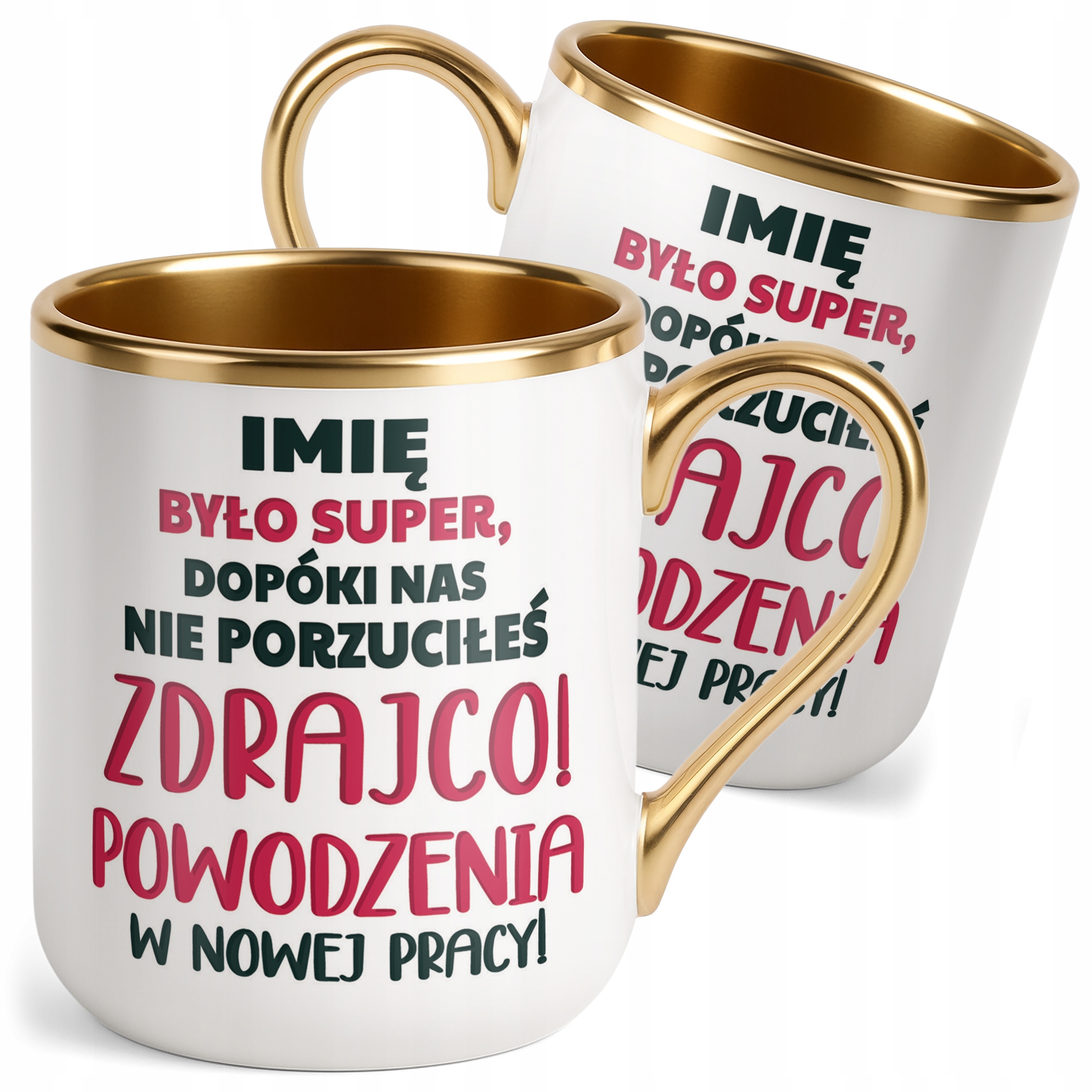 Kubek Premium Złoty Personalizowany Pożeganie Odejście z Pracy Dla Kolegi