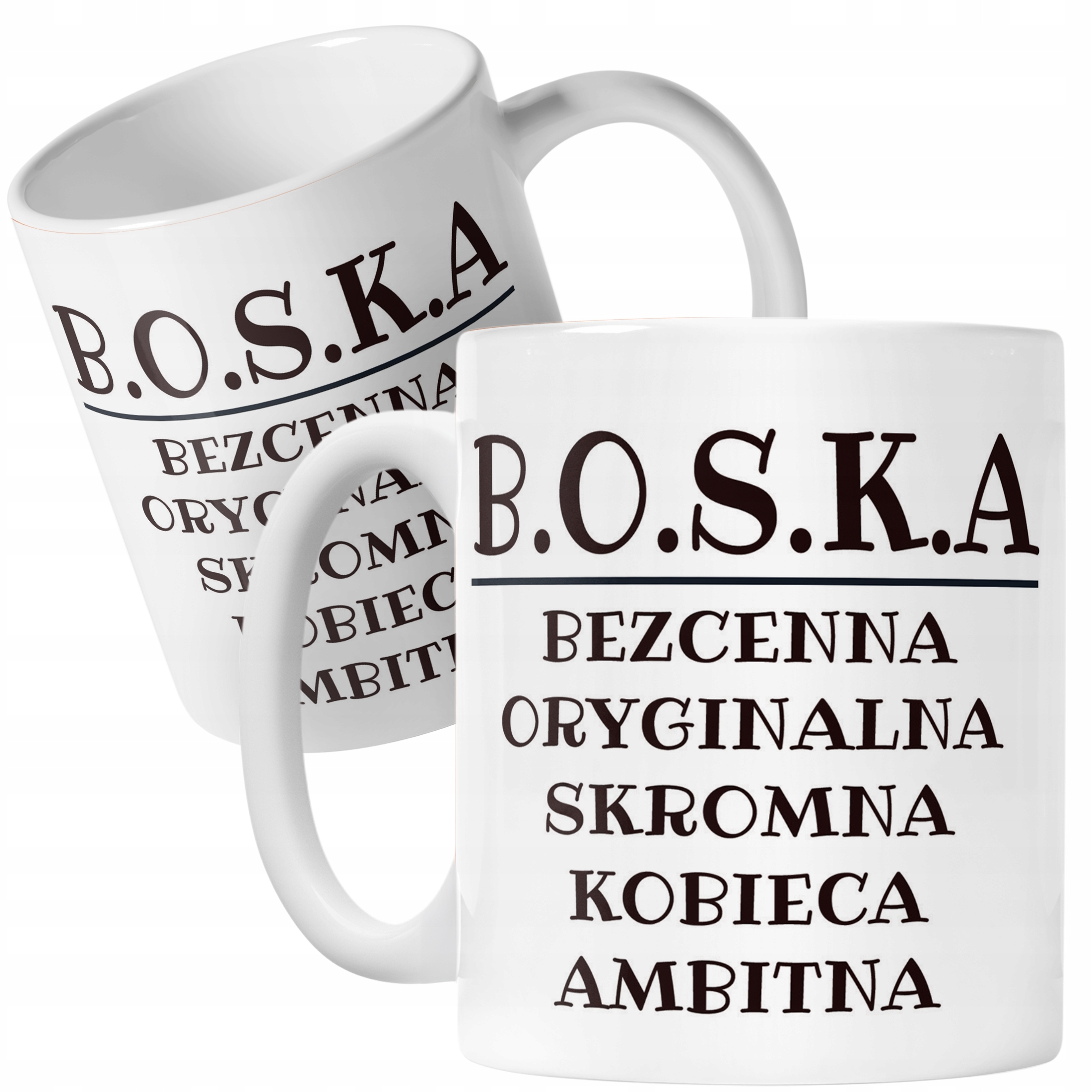 Kubek ceramiczny B.O.S.K.A Dla Kobiety Śmieszny Zabawny Prezent
