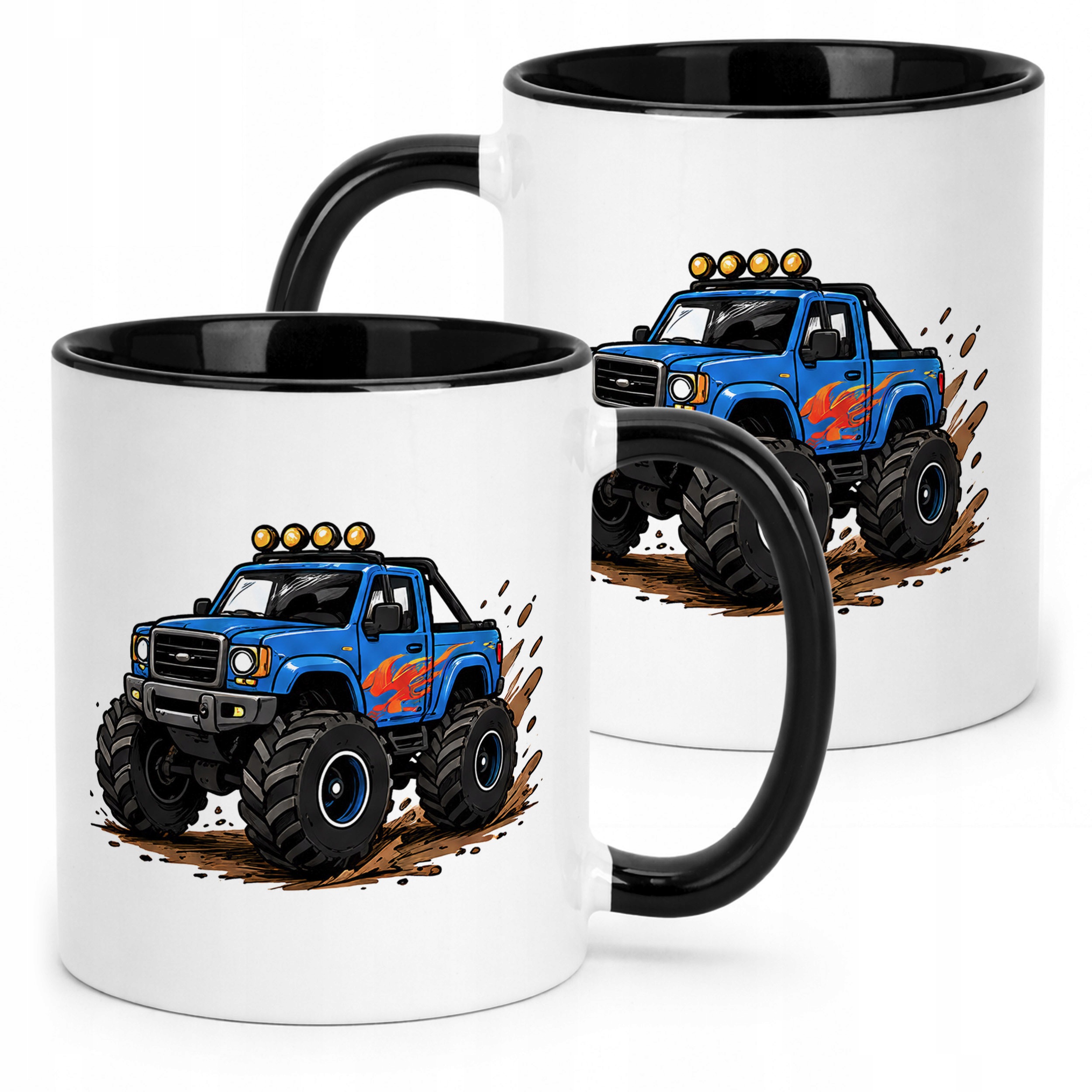 Kubek Czarny z nadrukiem Monster Truck Dla Dzieci Prezent Upominek