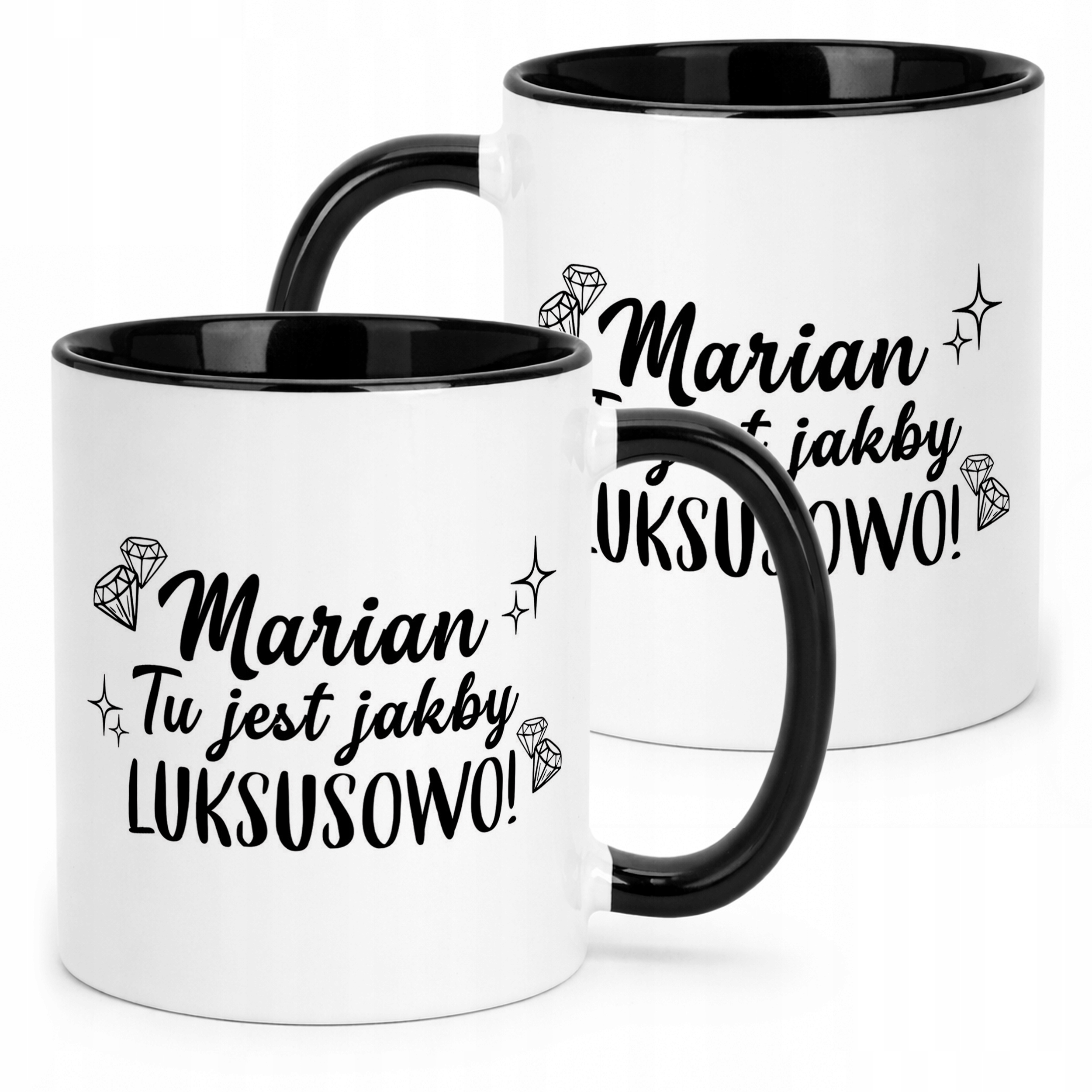 Kubek Czarny Marian Tu Jest Jakby Luksusowo Zabawny Prezent