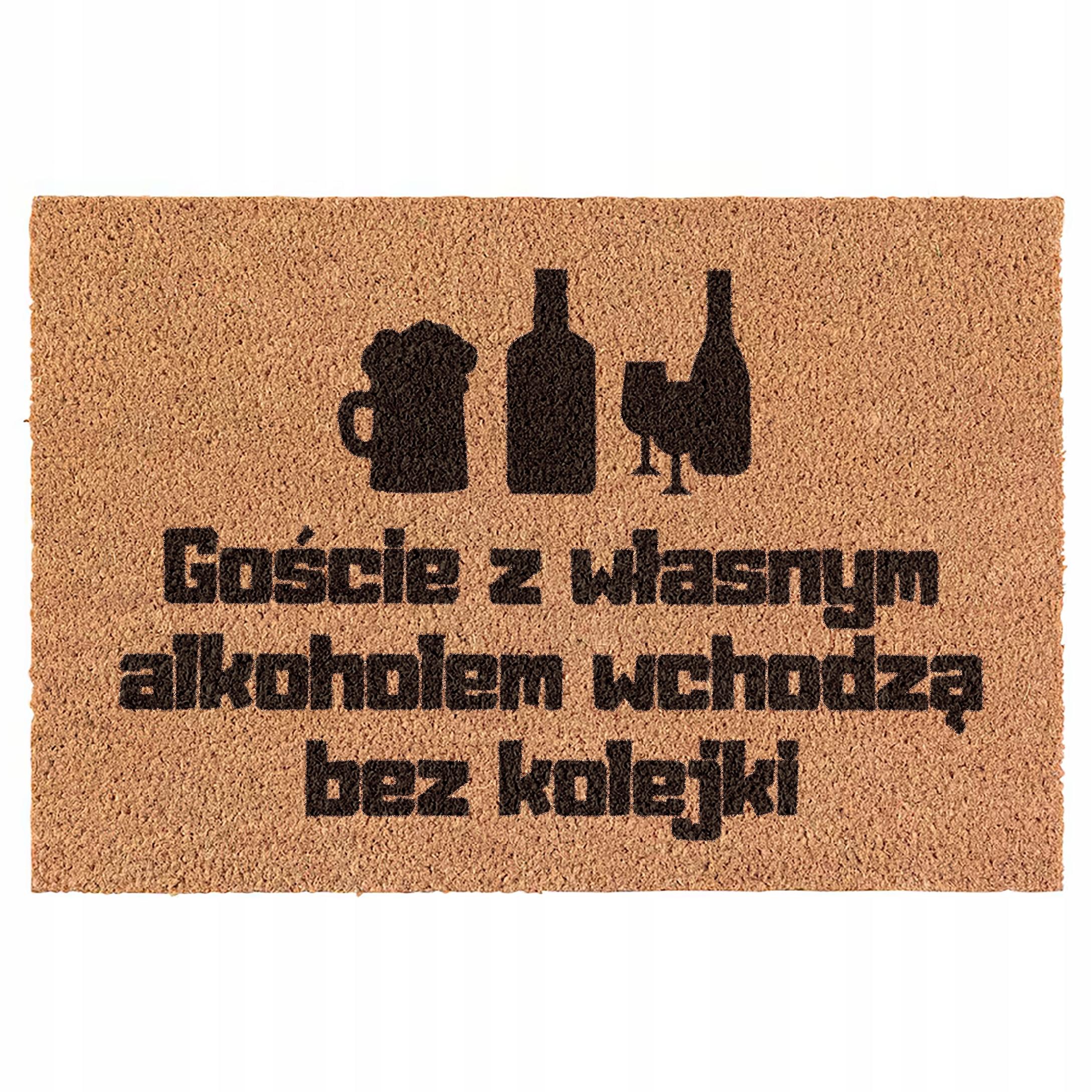 Wycieraczka Wytrzyj Buty POrządnie Anty Tusk kokosowa pod drzwi 60x40cm
