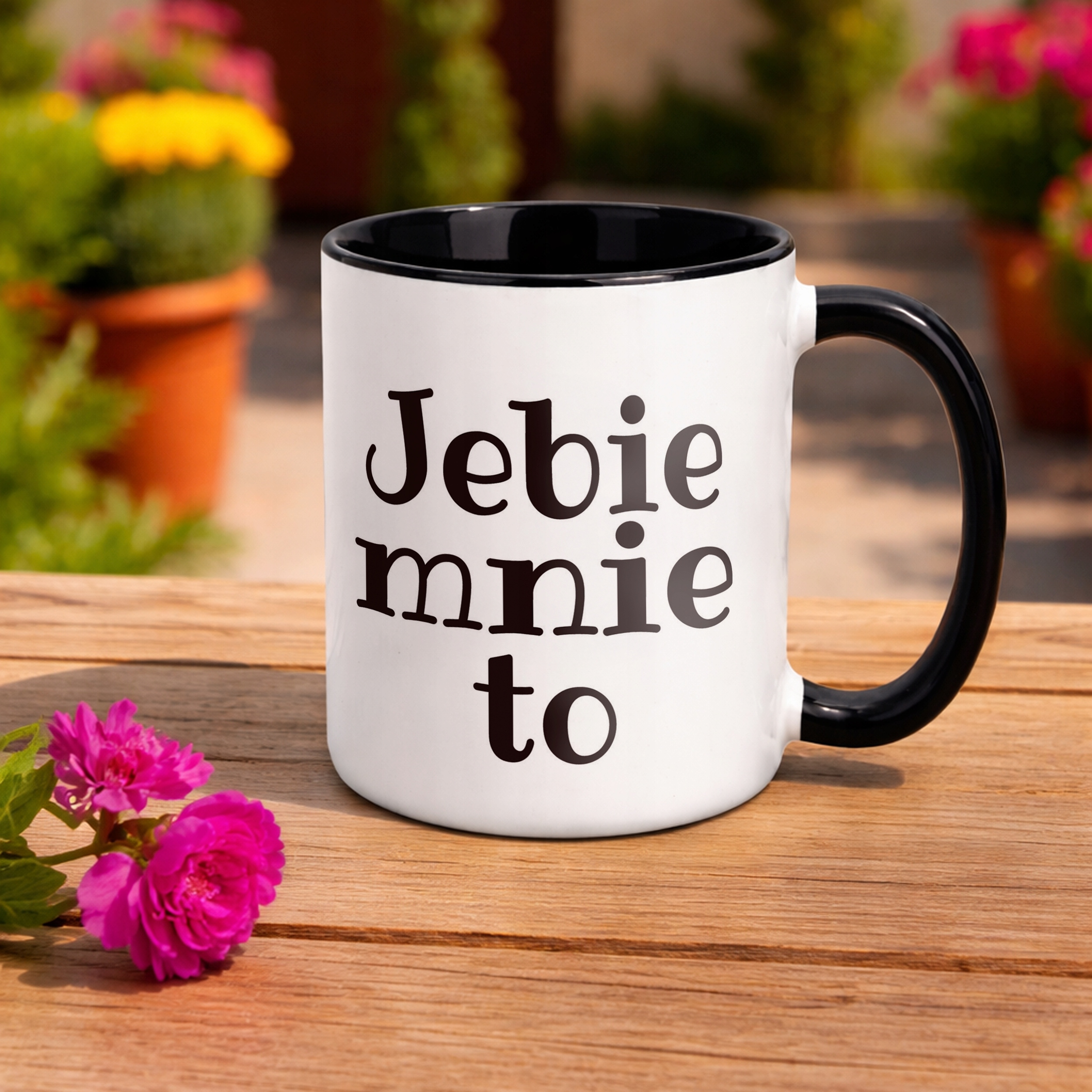 Kubek Czarny Jeb*e Mnie To Śmieszny Zabawny Prezent