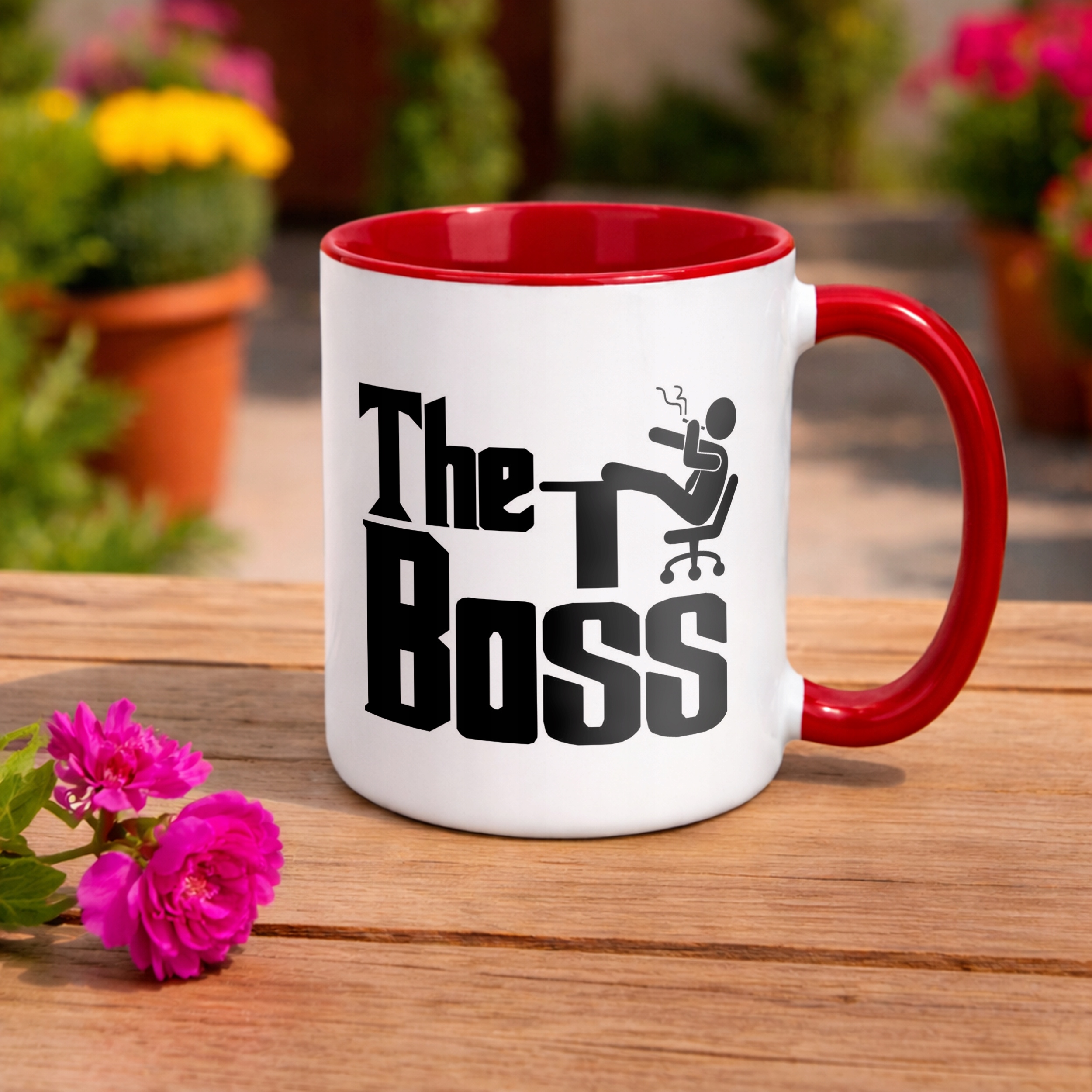 Kubek Czerwony The Boss Dla Szefa Prezent Upominek Praca