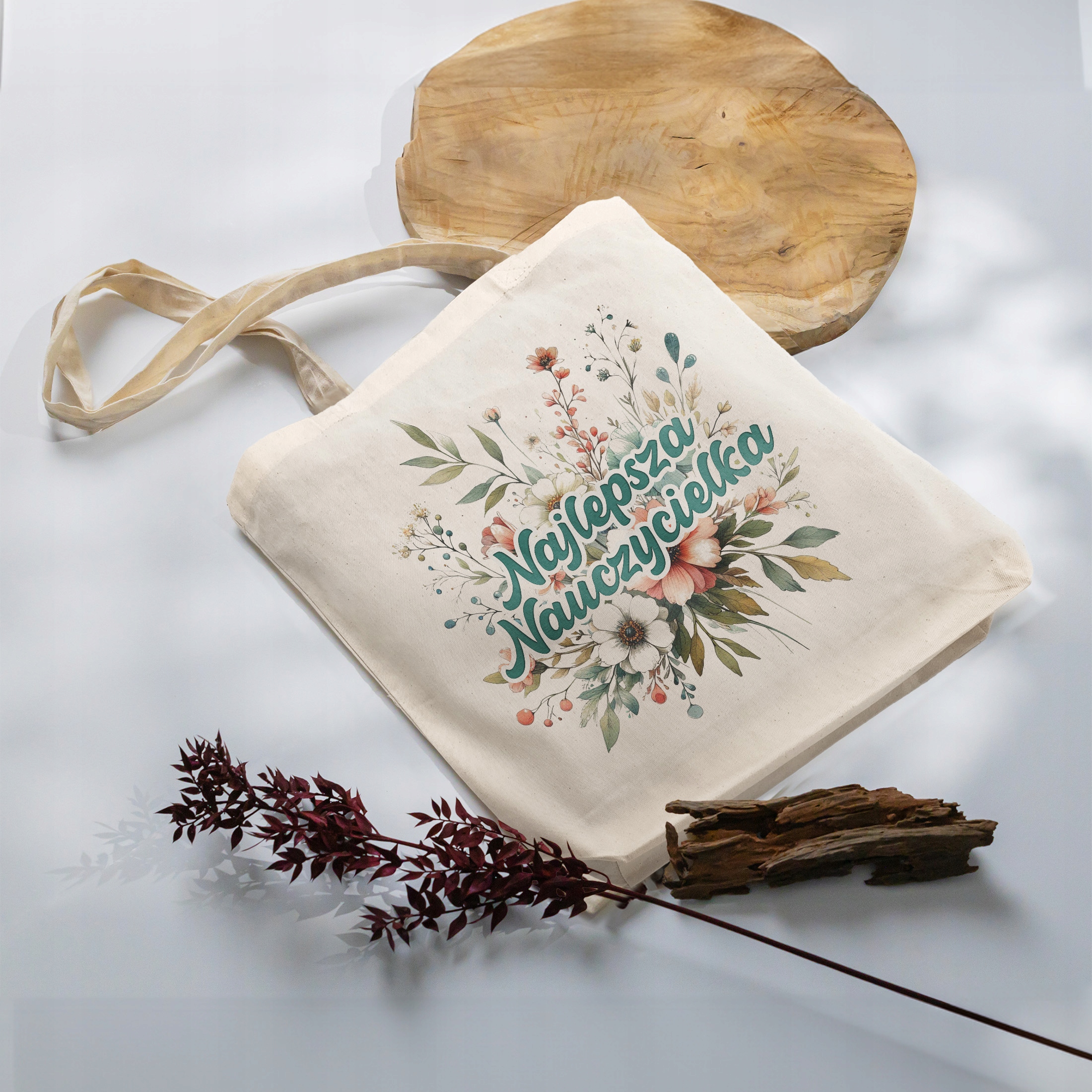 Zestaw kubek + torba z dnem Najlepsza Nauczycielka Dzień Nauczyciela