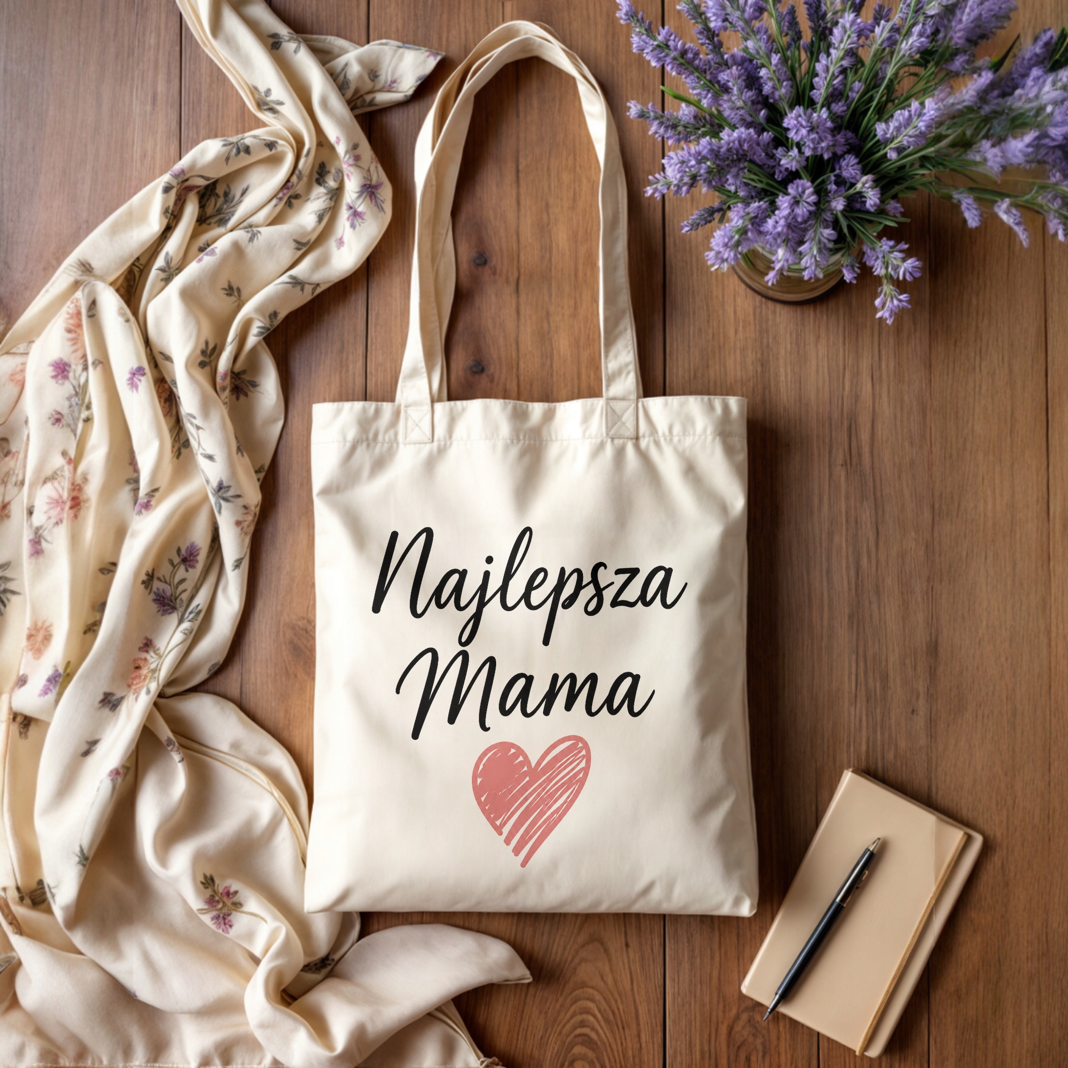 Prezent na Dzień Matki torba bawełniana dla mamy zakupowa torba dla mamy