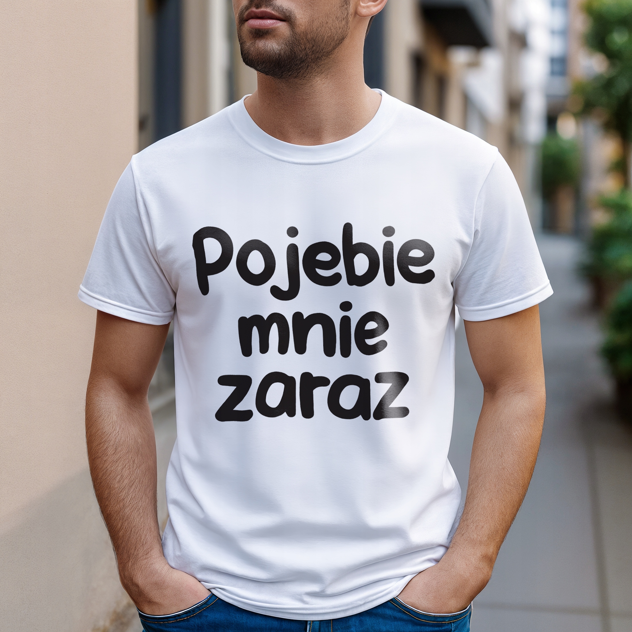 Koszulka biała męska Poje**e Mnie Zaraz Zabawny Prezent r. 3XL