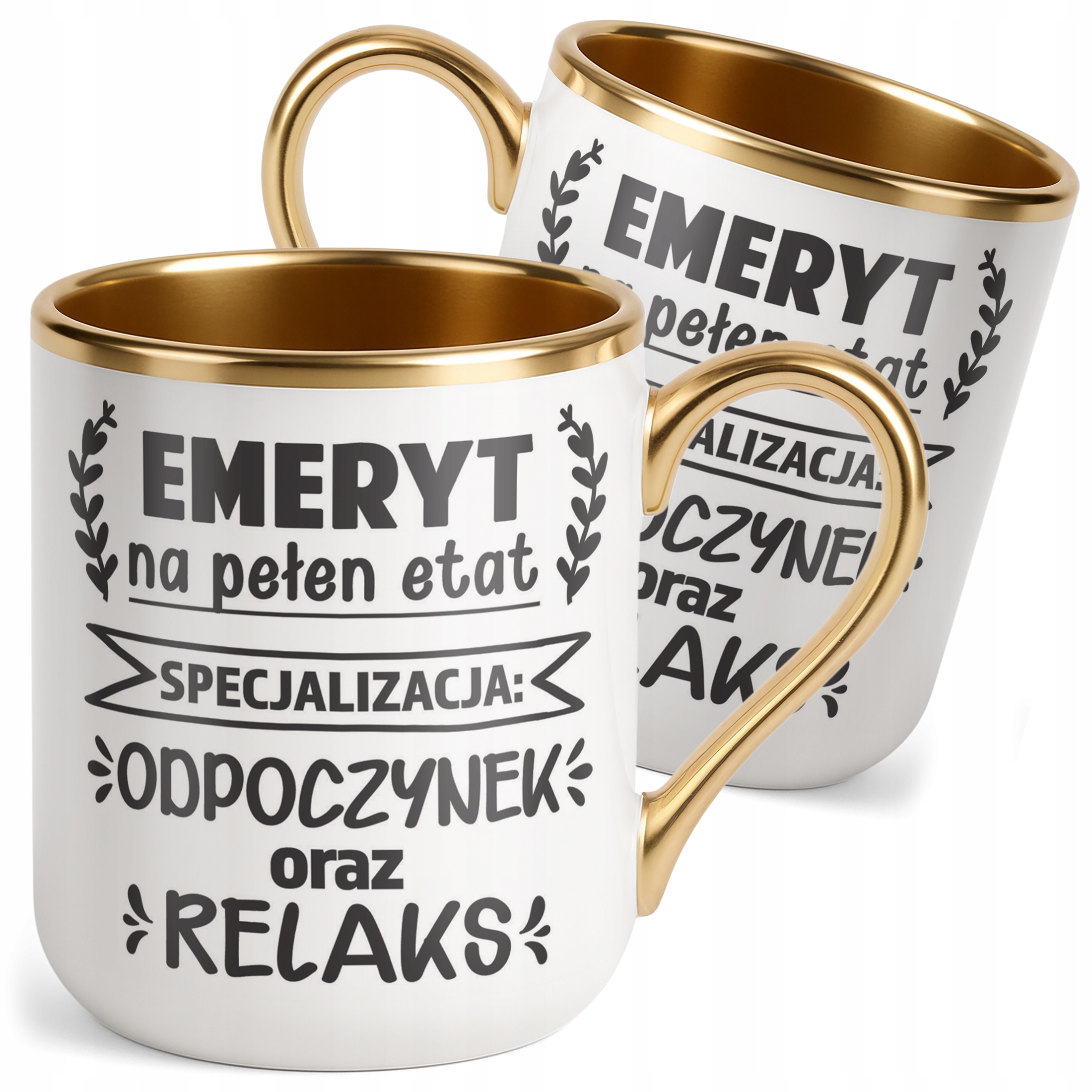 Kubek Premium Złoty Z okazji Emerytury Dla Emeryta Prezent