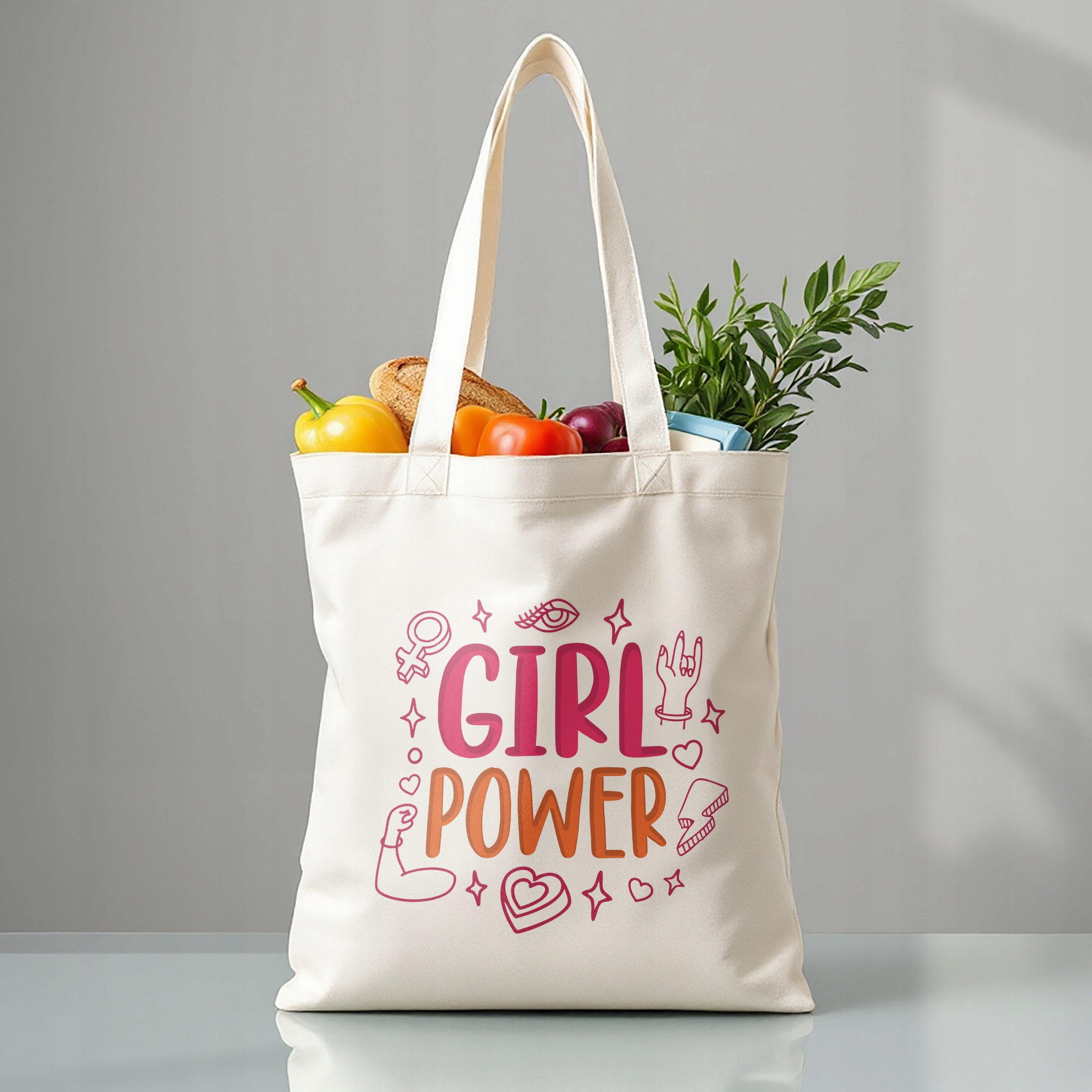 Torba bawełniana premium prezent na Dzień Kobiet Girl Power Upominek